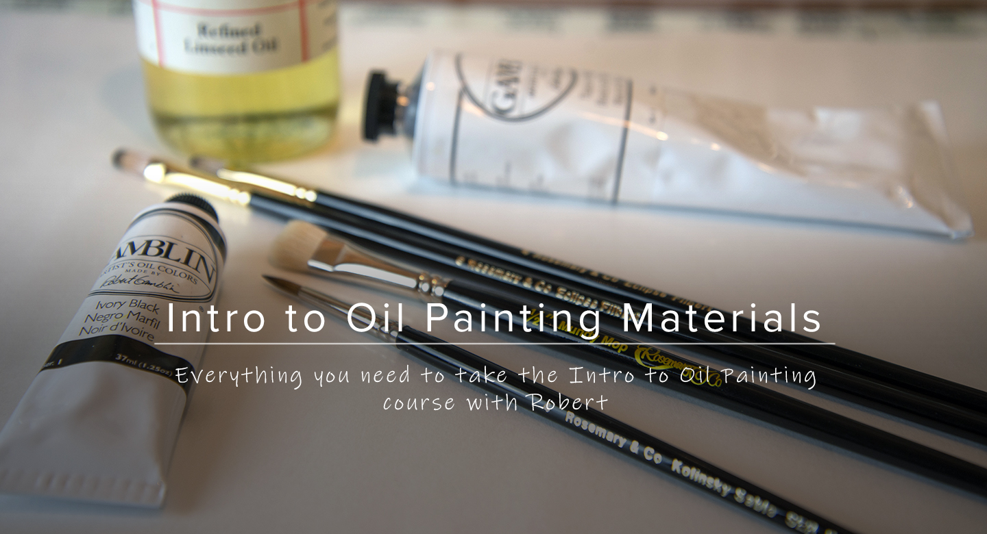 Intro to oil painting materials, black and white paint and brushes