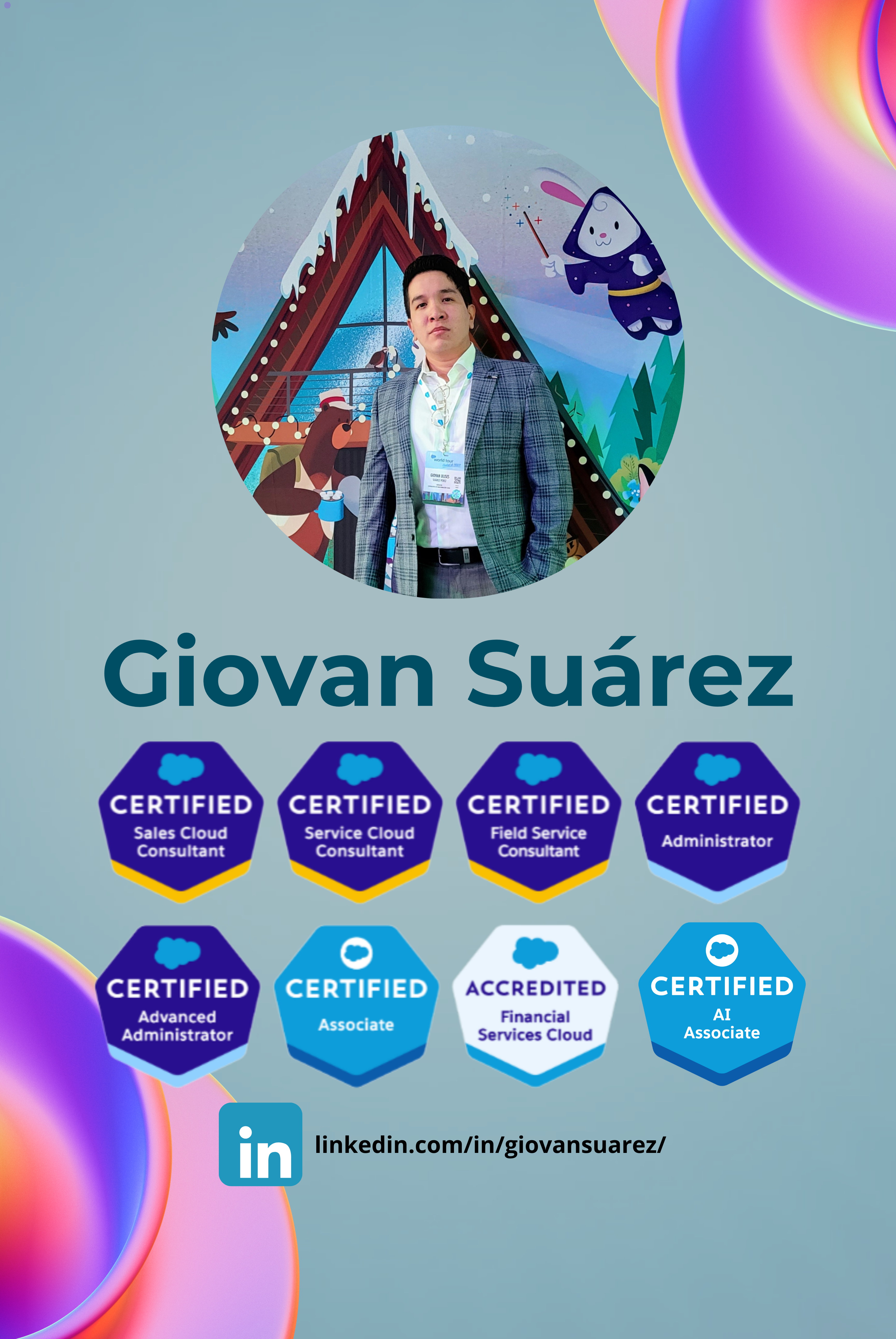 Giovan Suárez. Instructor del curso Administrador Salesforce Force Academia.