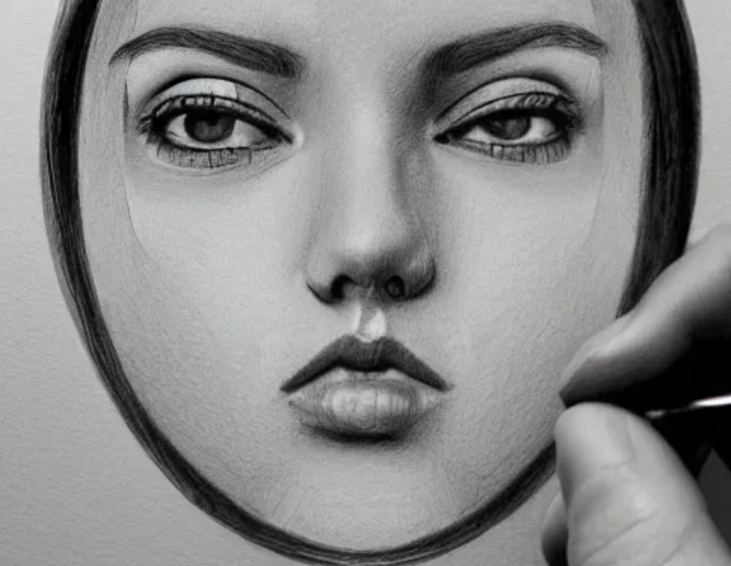 Face of person looking into a mirror
