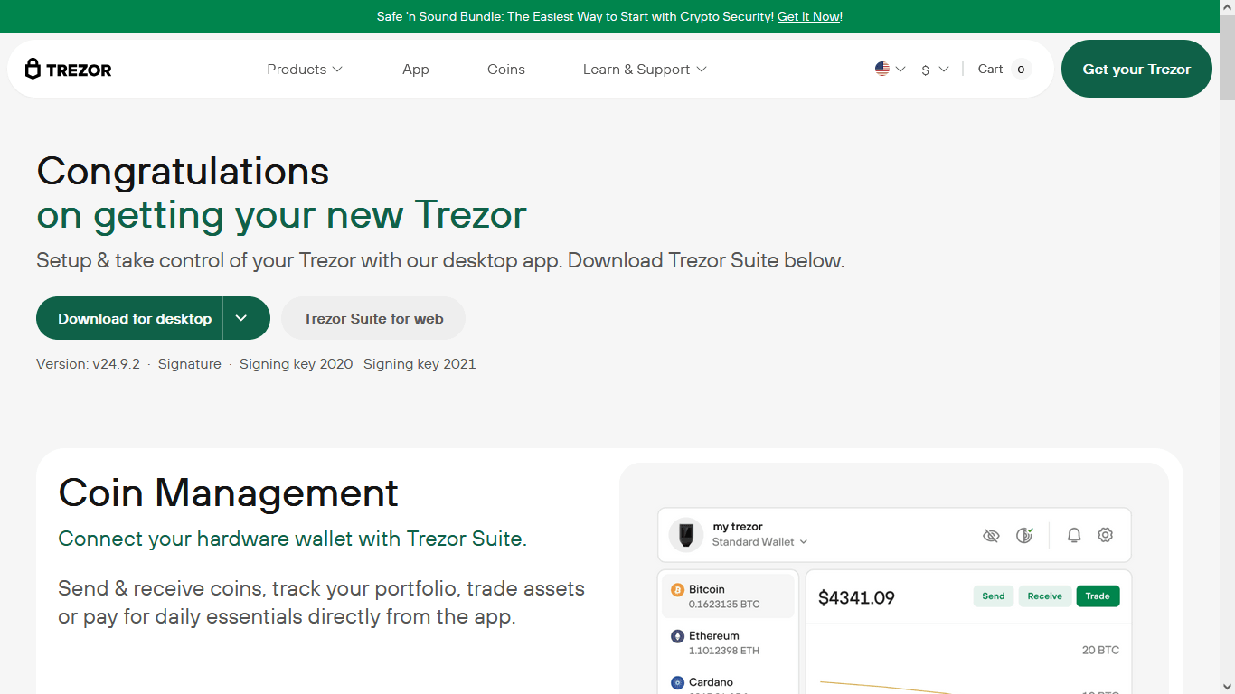 Trézor Suite (Official) | Desktop  Web Crypto Management