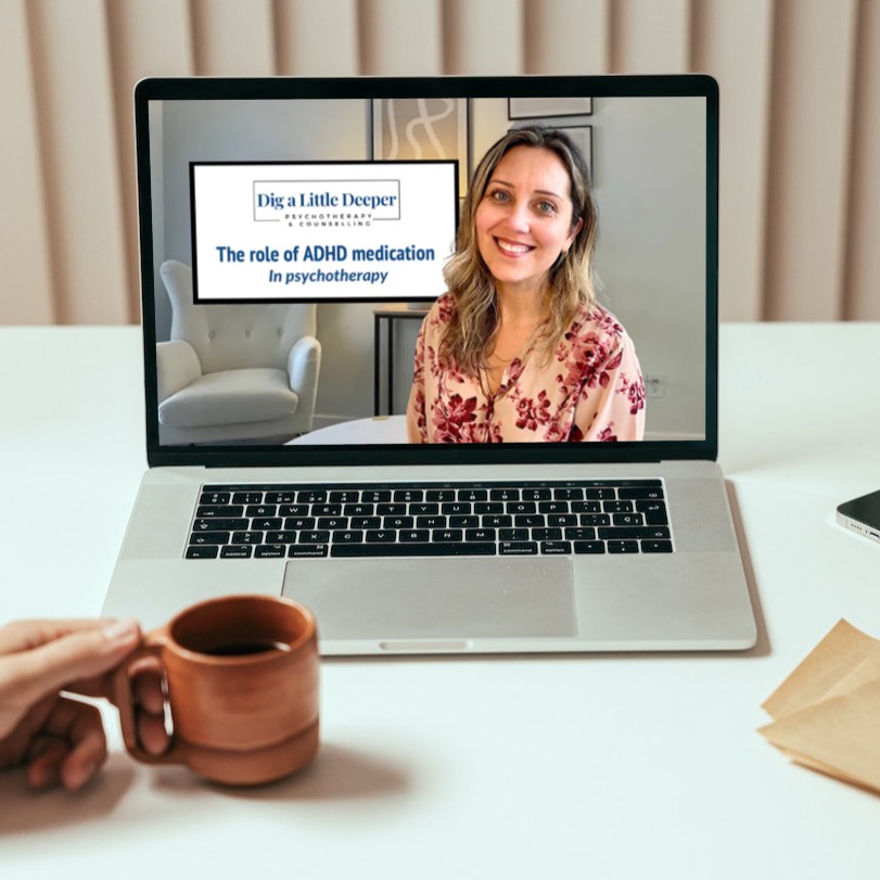 Image of Christina Crowe and the course title on a participants laptop