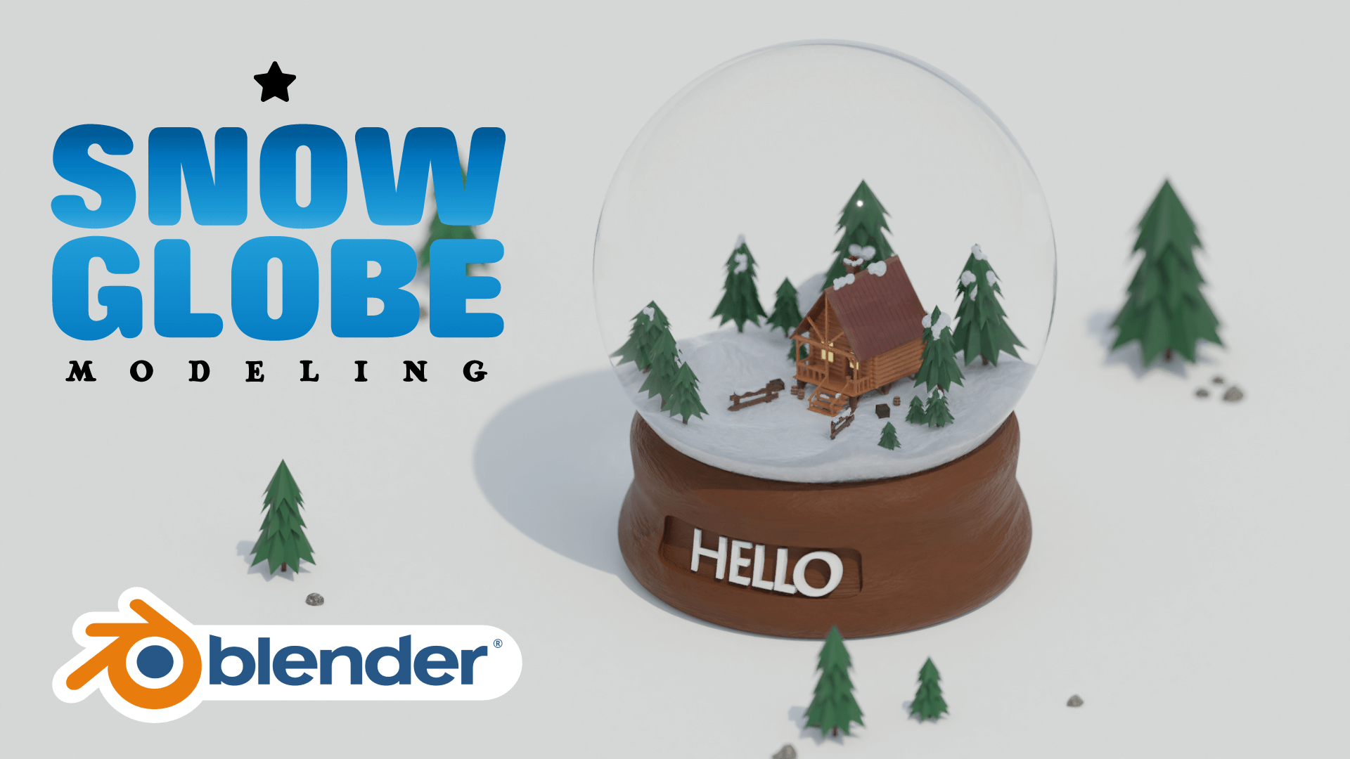 Snow Globe 3D Model Blender Course Academy 