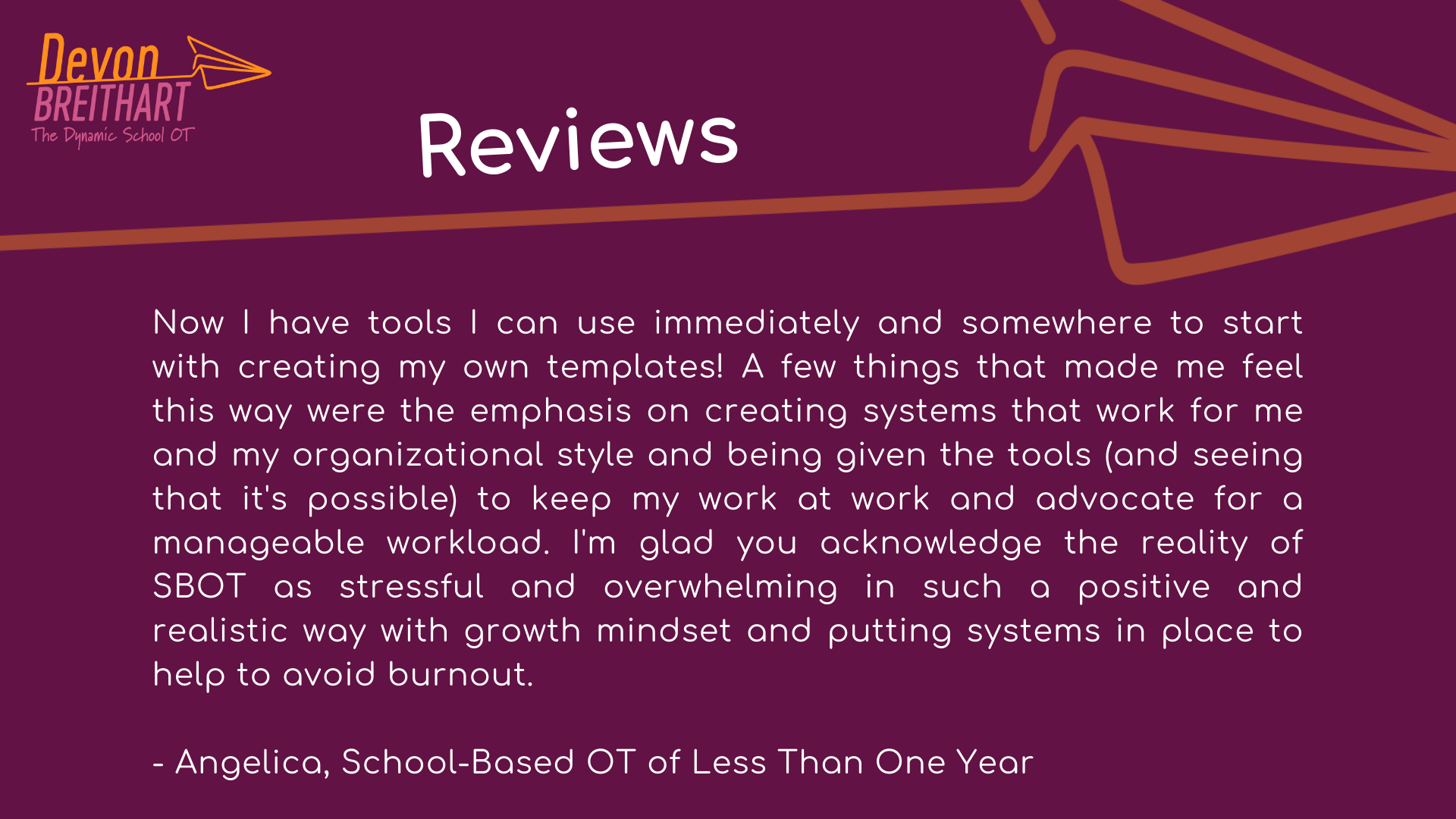 The Dynamic School OT Testimonial