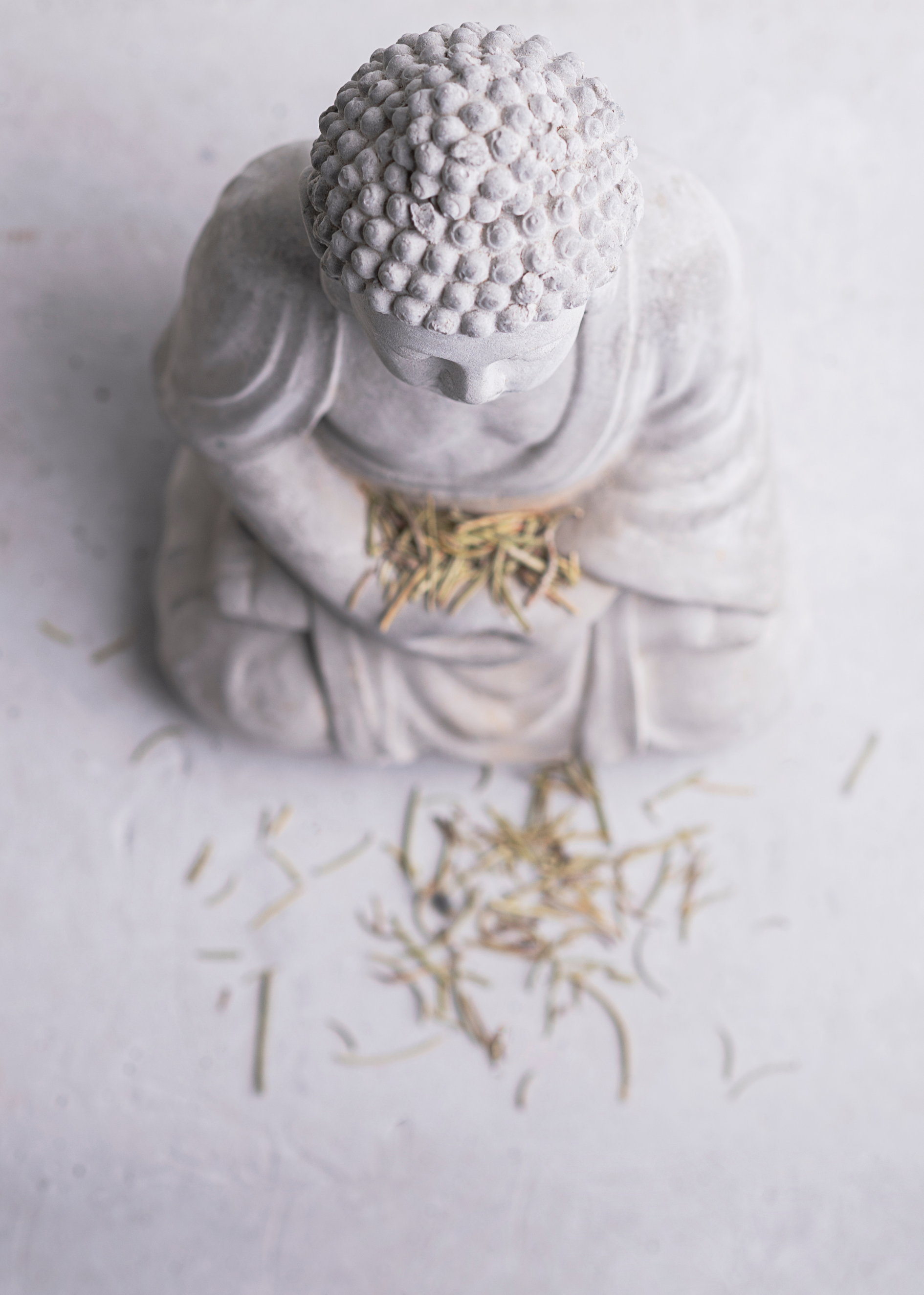 top view of white Buddha statue