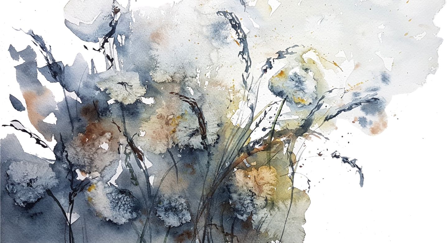 Create Texture with Salt in Watercolor Camilla Damsbo Art