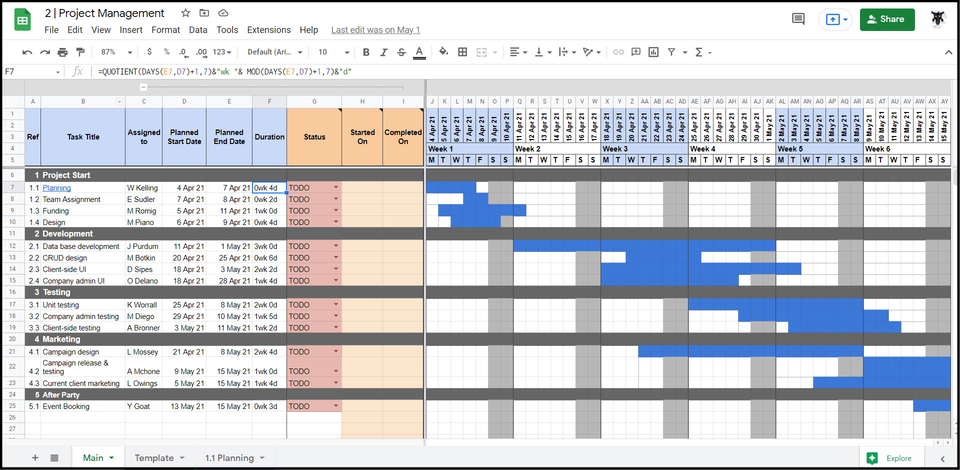 (1) Google Sheets | Yagisanatode