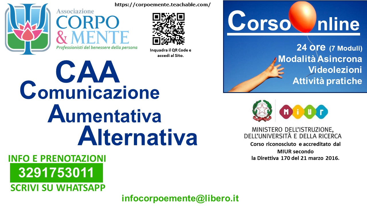 CORSO ONLINE: La Comunicazione Aumentativa Alternativa (CAA) nei disturbi  del linguaggio