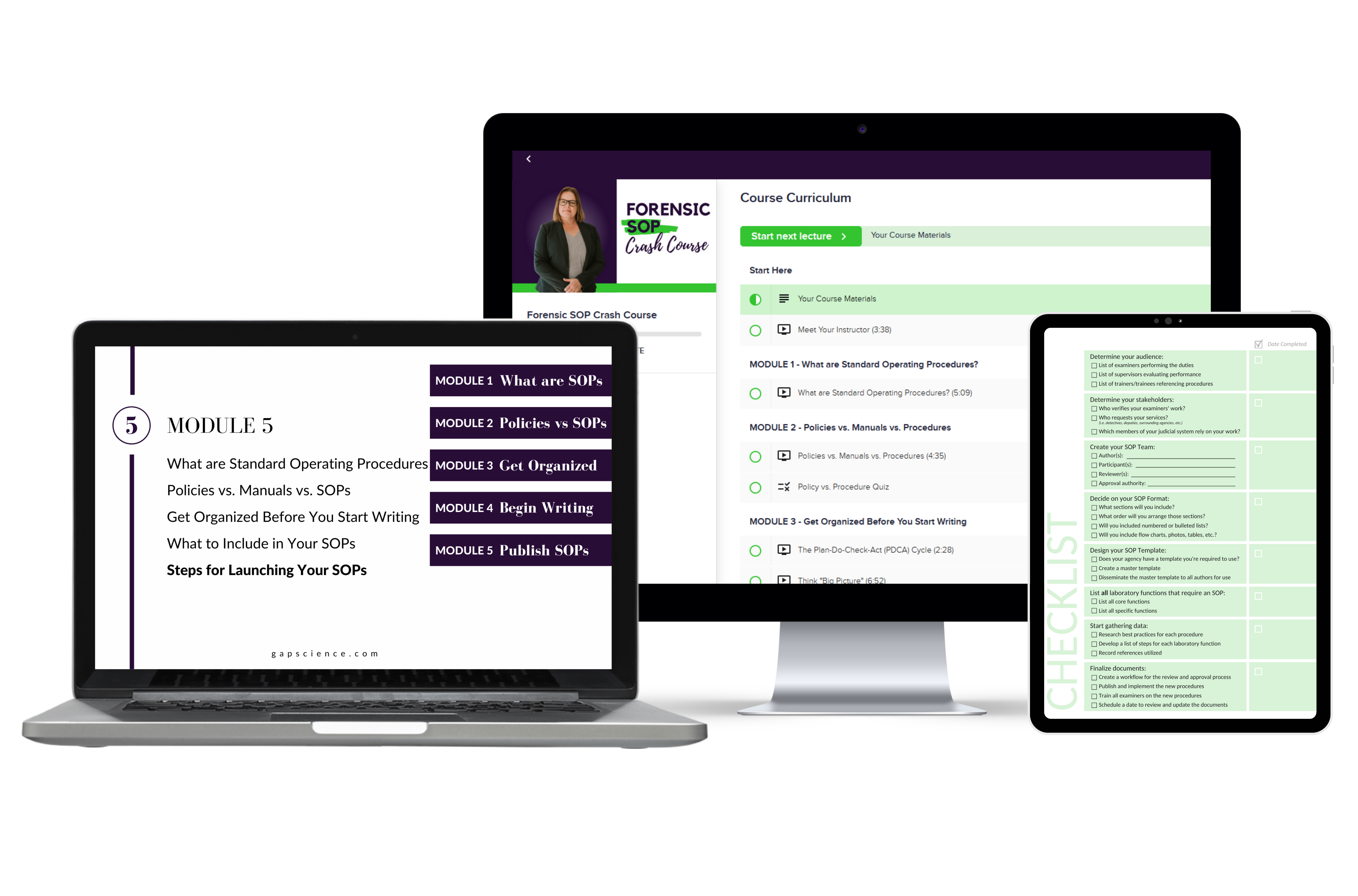 Computer Laptop and Tablet with Forensic SOP Crash Course Curriculum and Checklist