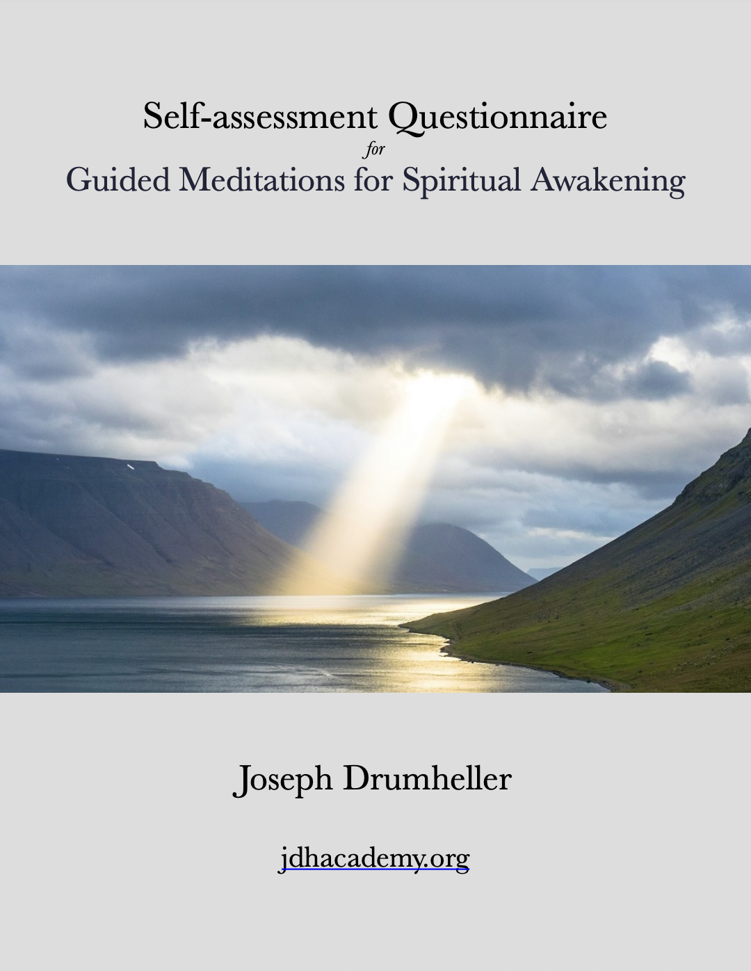 workbook cover Self-assessment Questionnaire for Guided Meditations for Spiritual Awakening