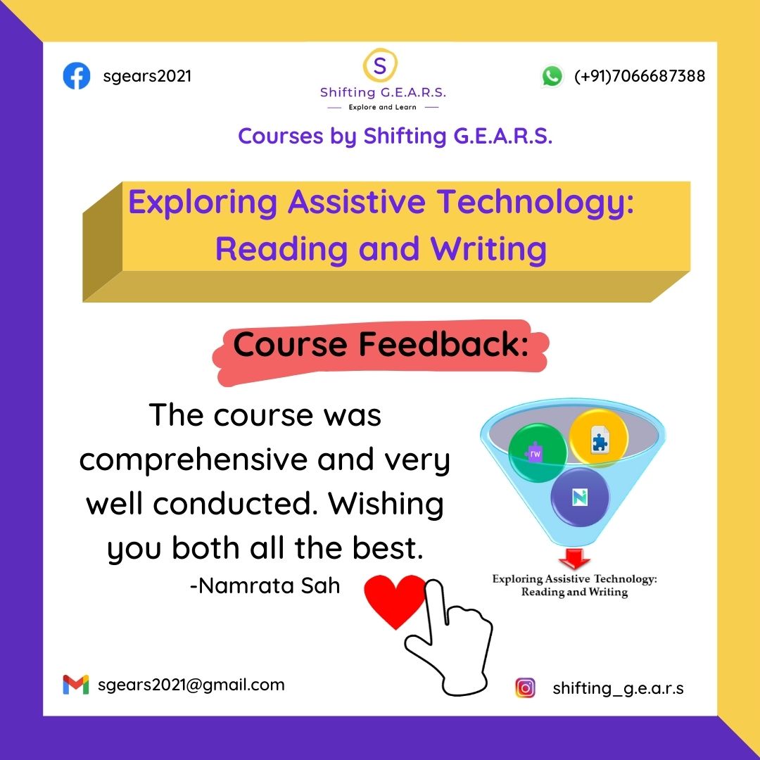 Course Feedback: The course was comprehensive and very well conducted. Wishing you both all the best. - Namrata Sah