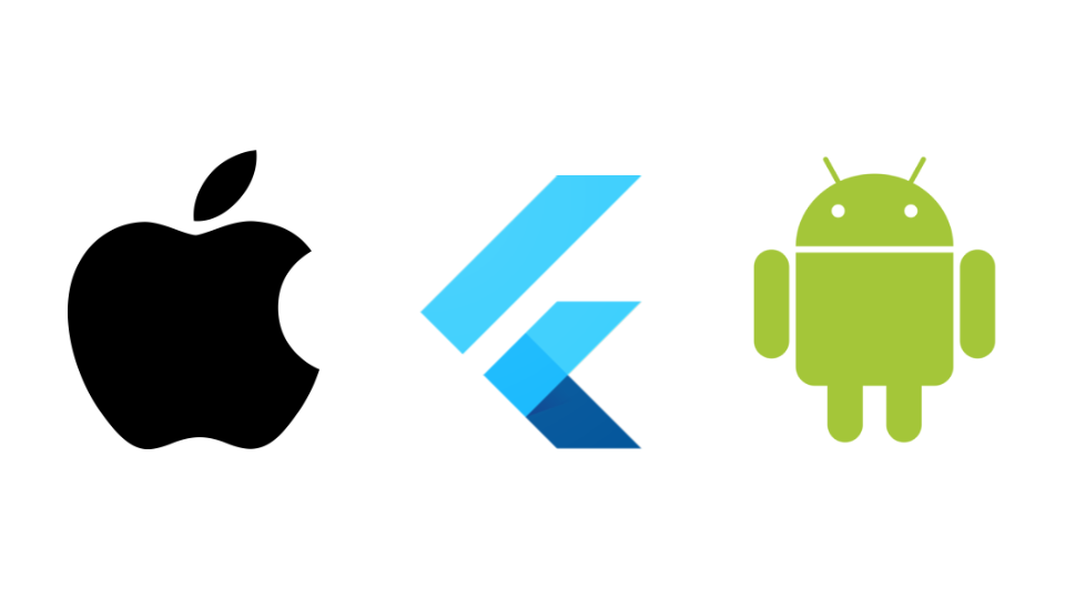 Logos Apple, Android et Flutter
