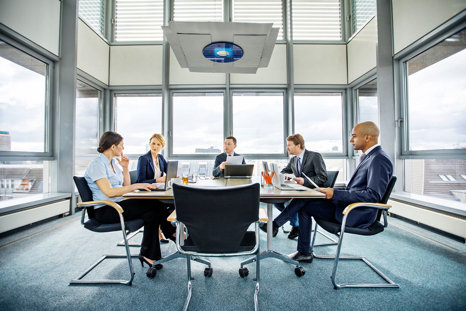 People working at a table