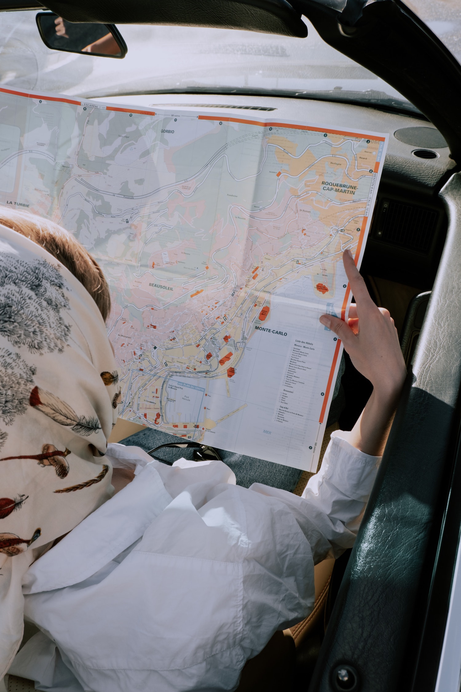 Woman reading map