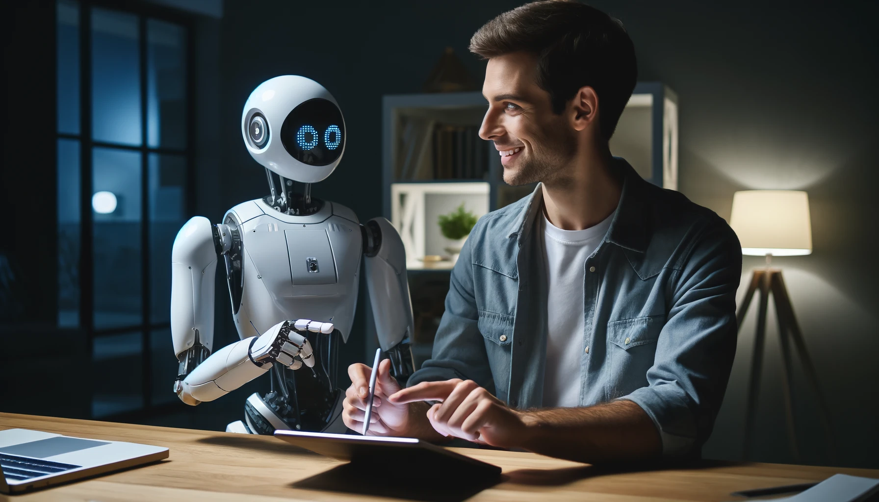 robot teaching a human