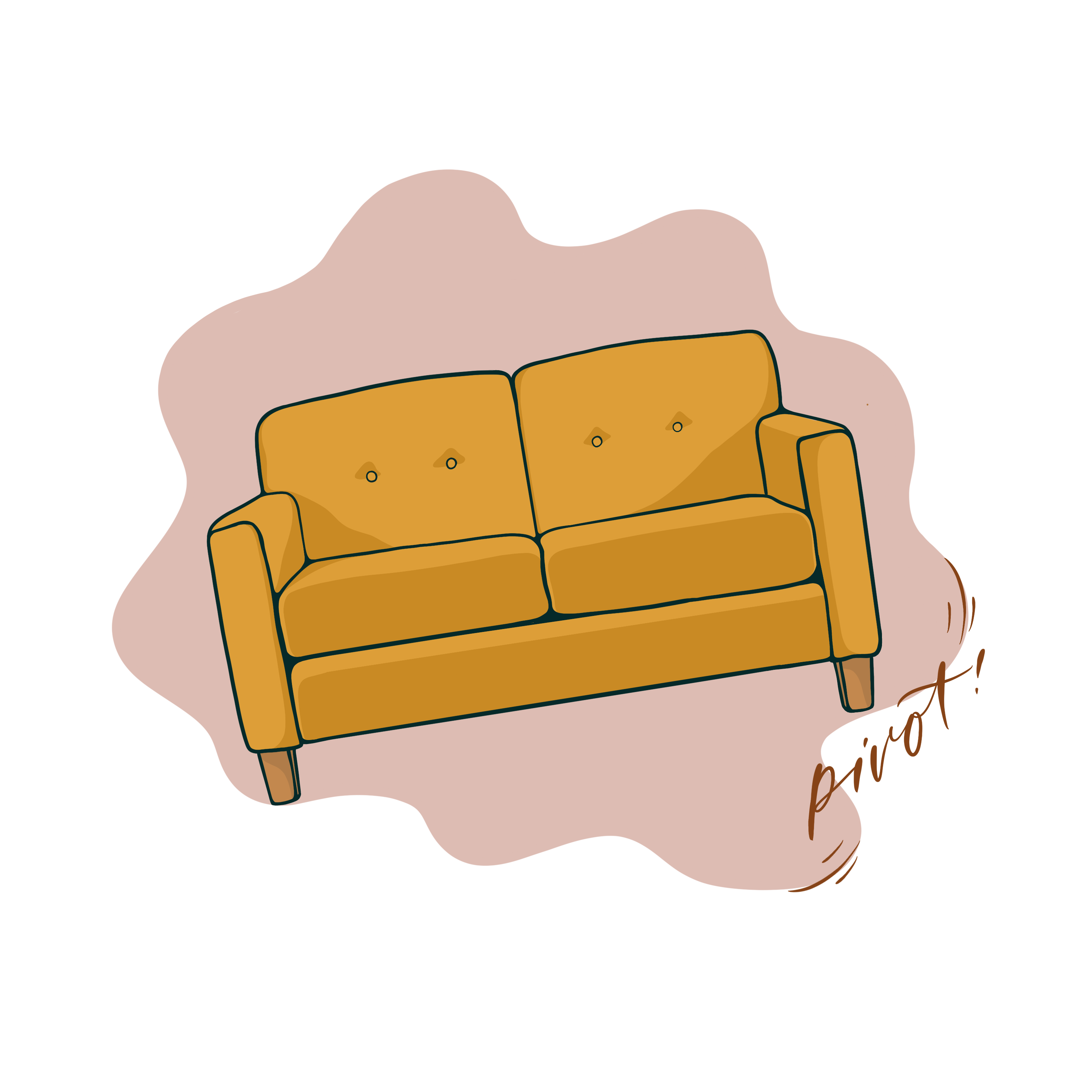 Illustration of yellow couch on an angle