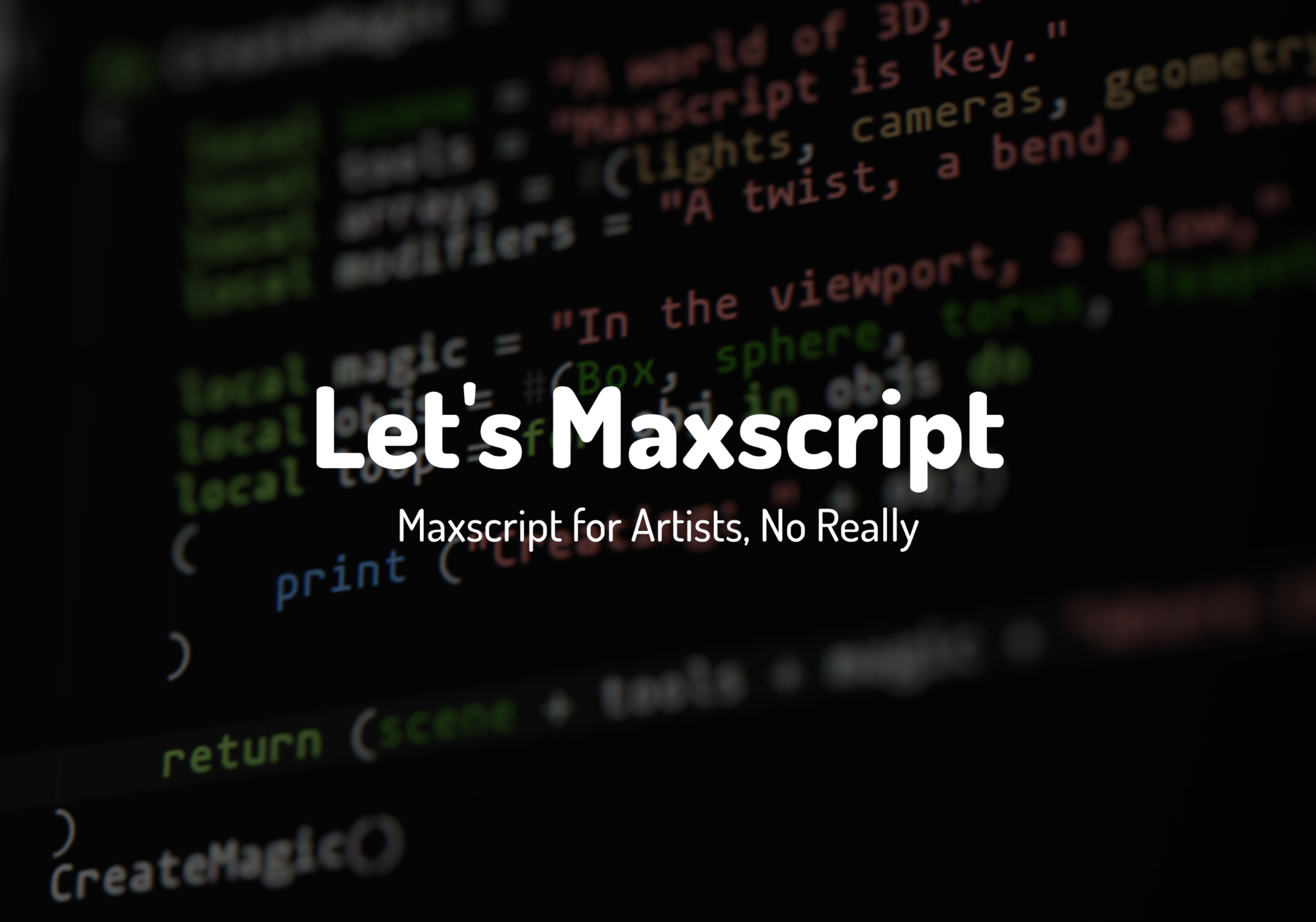 Lets Maxscript, No Really