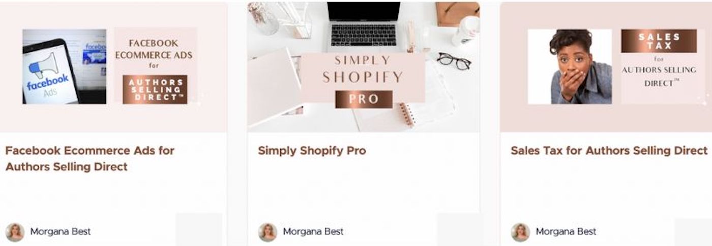 authors selling direct courses shopify with morgana best