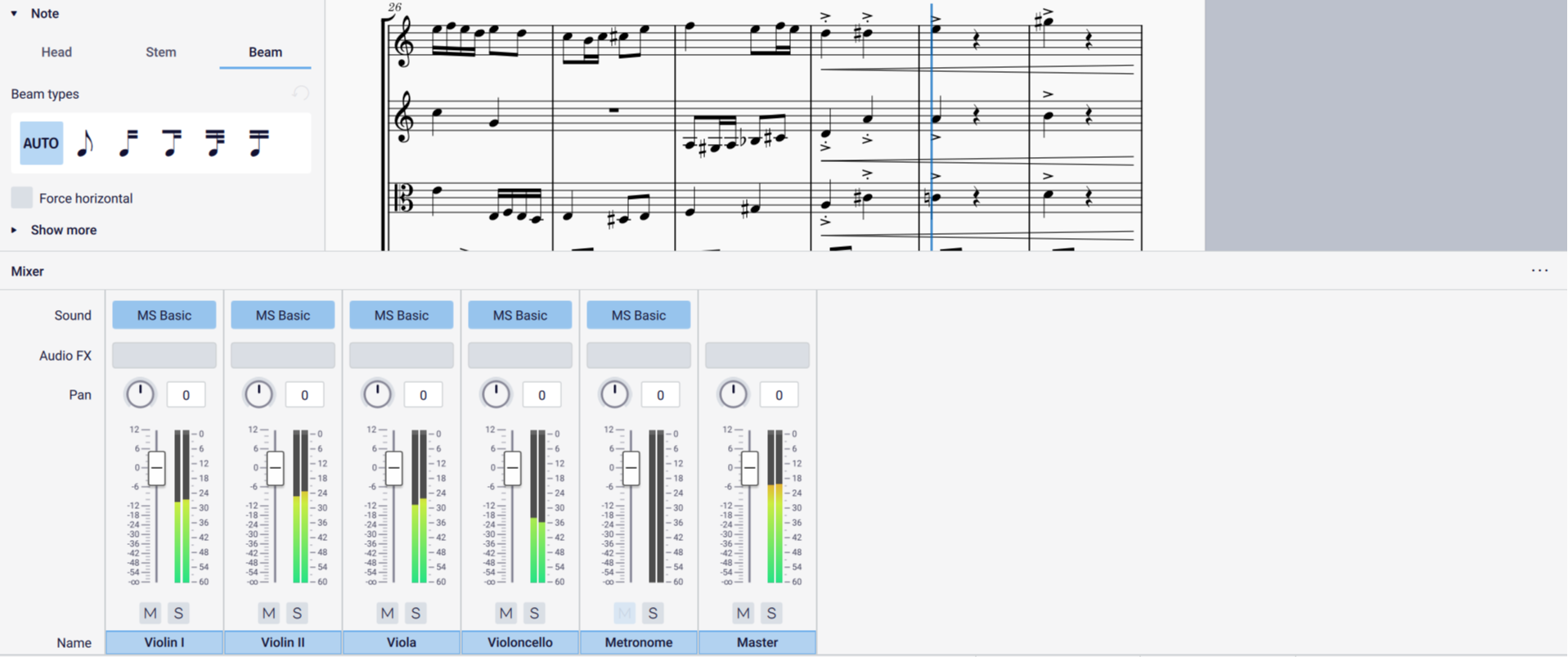 Screenshot of MuseScore 4