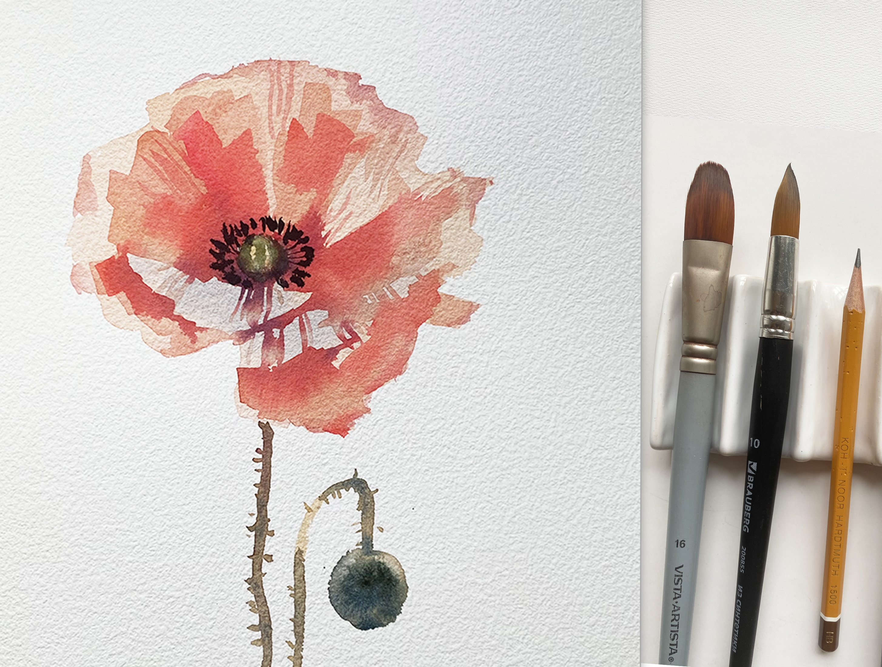 Watercolor flowers painting class