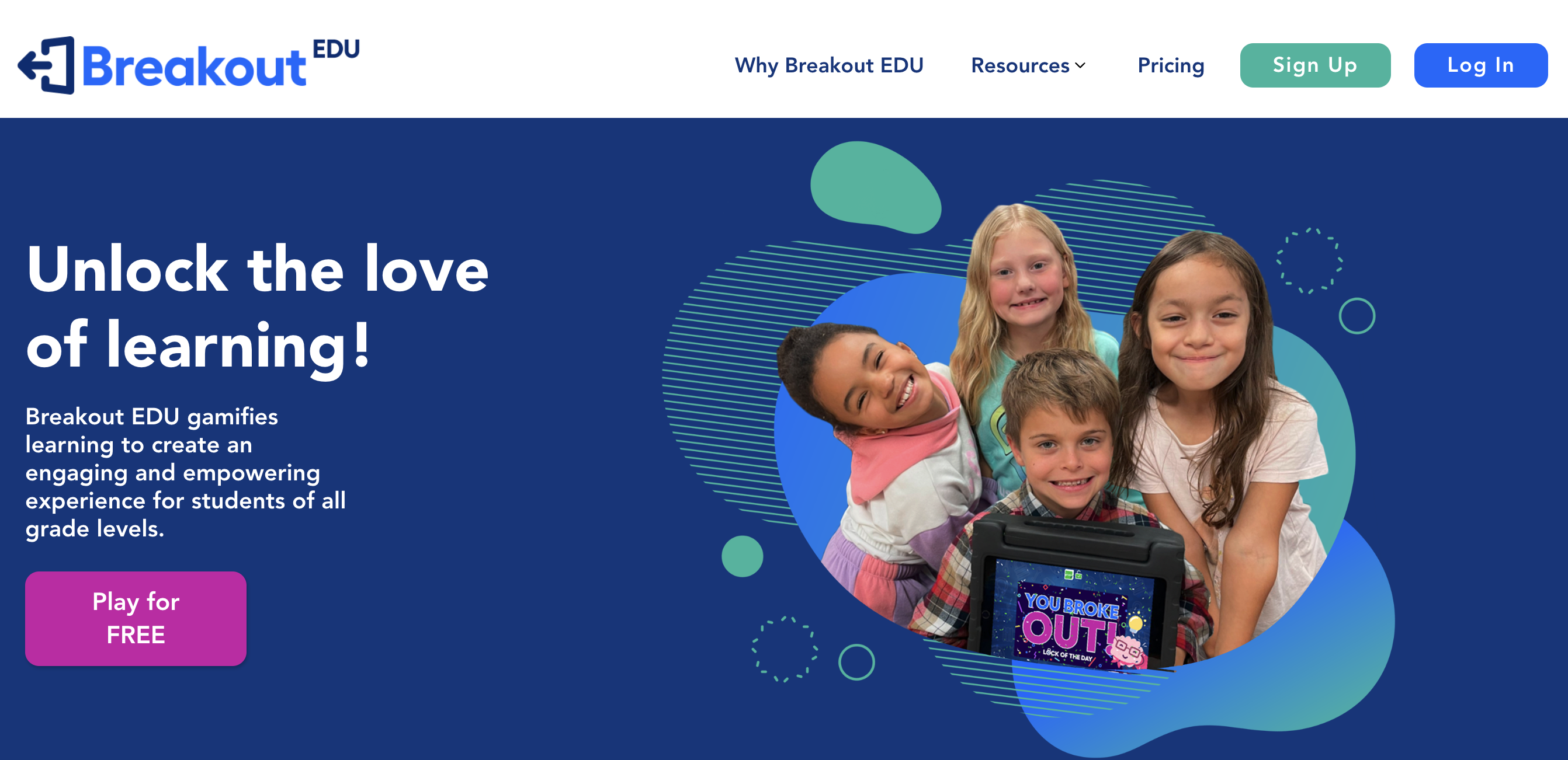 Breakout EDU screenshot from their homepage