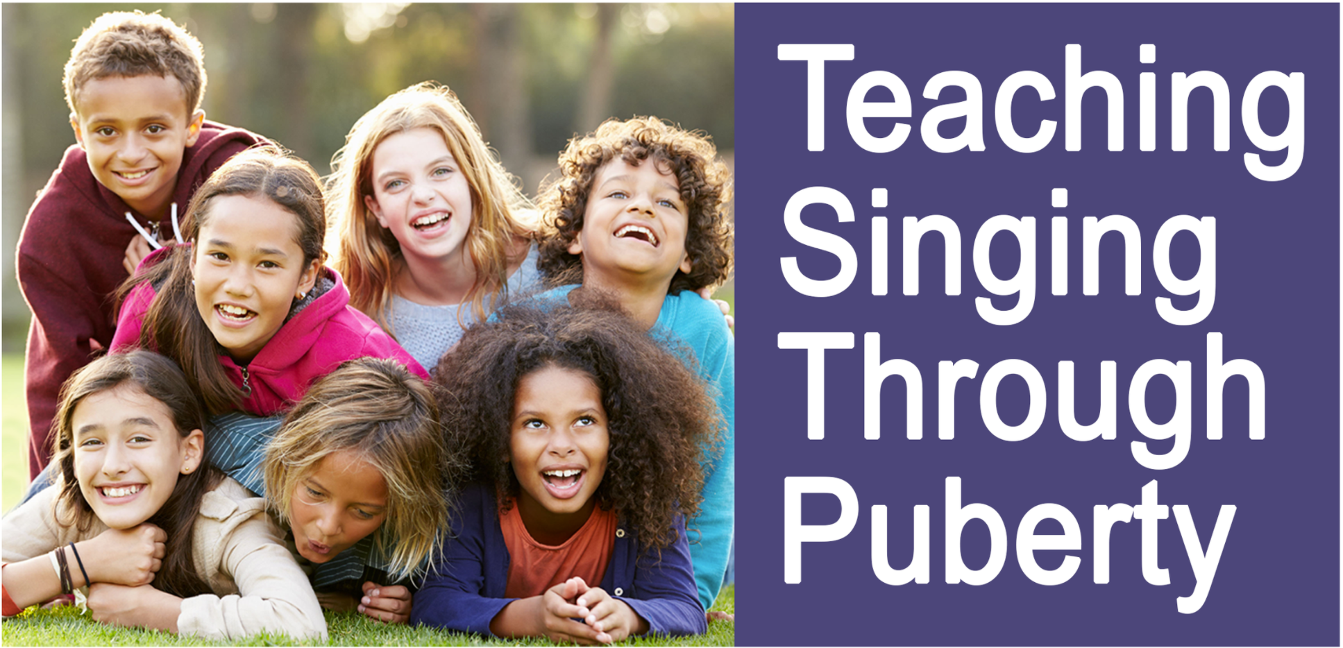 Teaching Singing Through Puberty logo with group of children