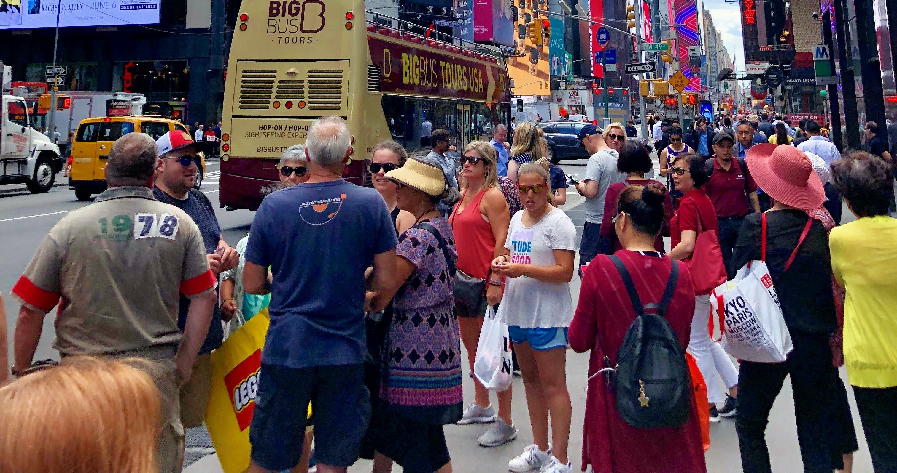 Crowd of people on the street.