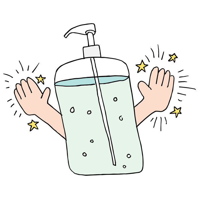 picture of hands free hand sanitizer