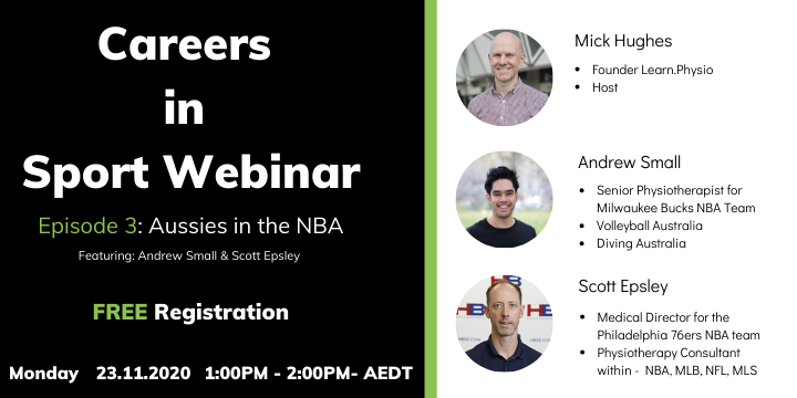 Webinar with Senior Physiotherapists around the world, with Mick Hughes, Andrew Small, and Scott Easley.