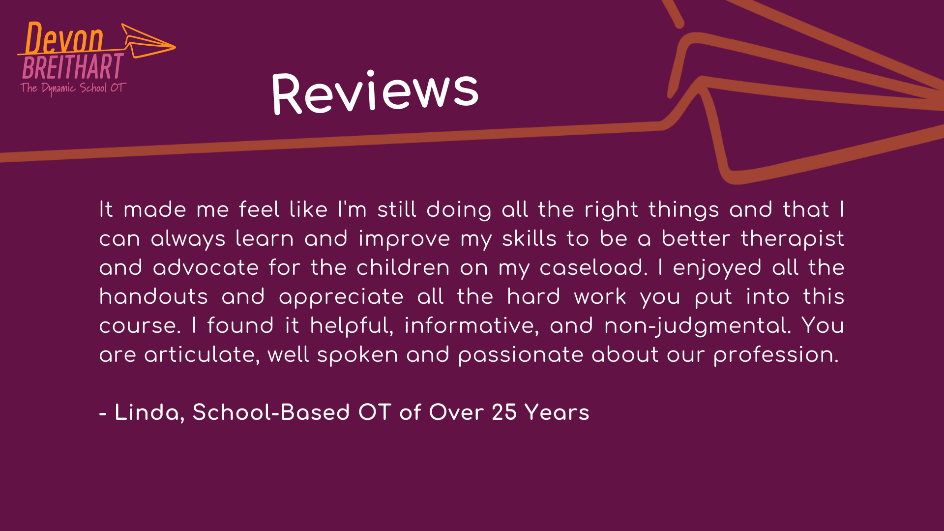 The Dynamic School OT Testimonial