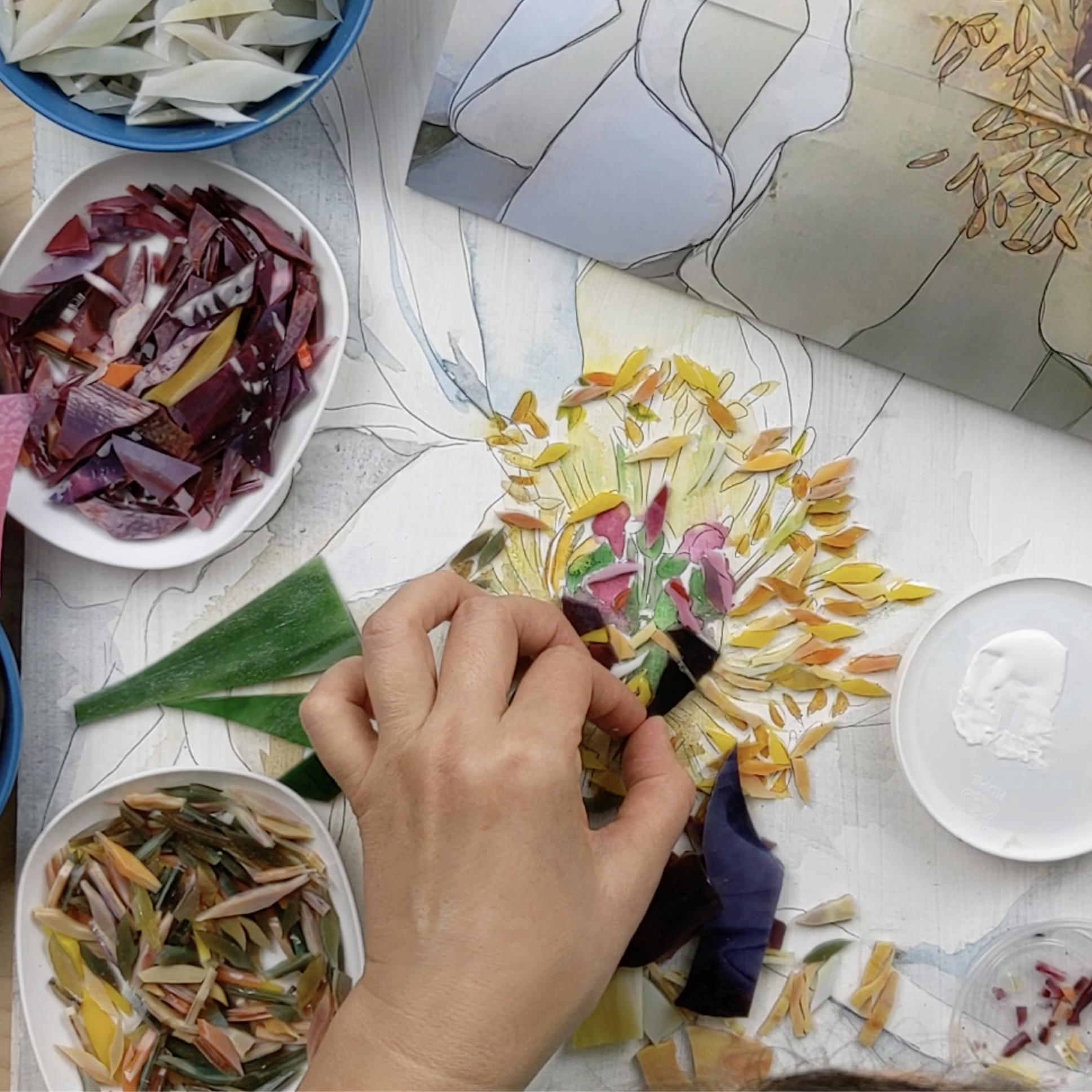 Peony Mosaics  Learn Fine Arts