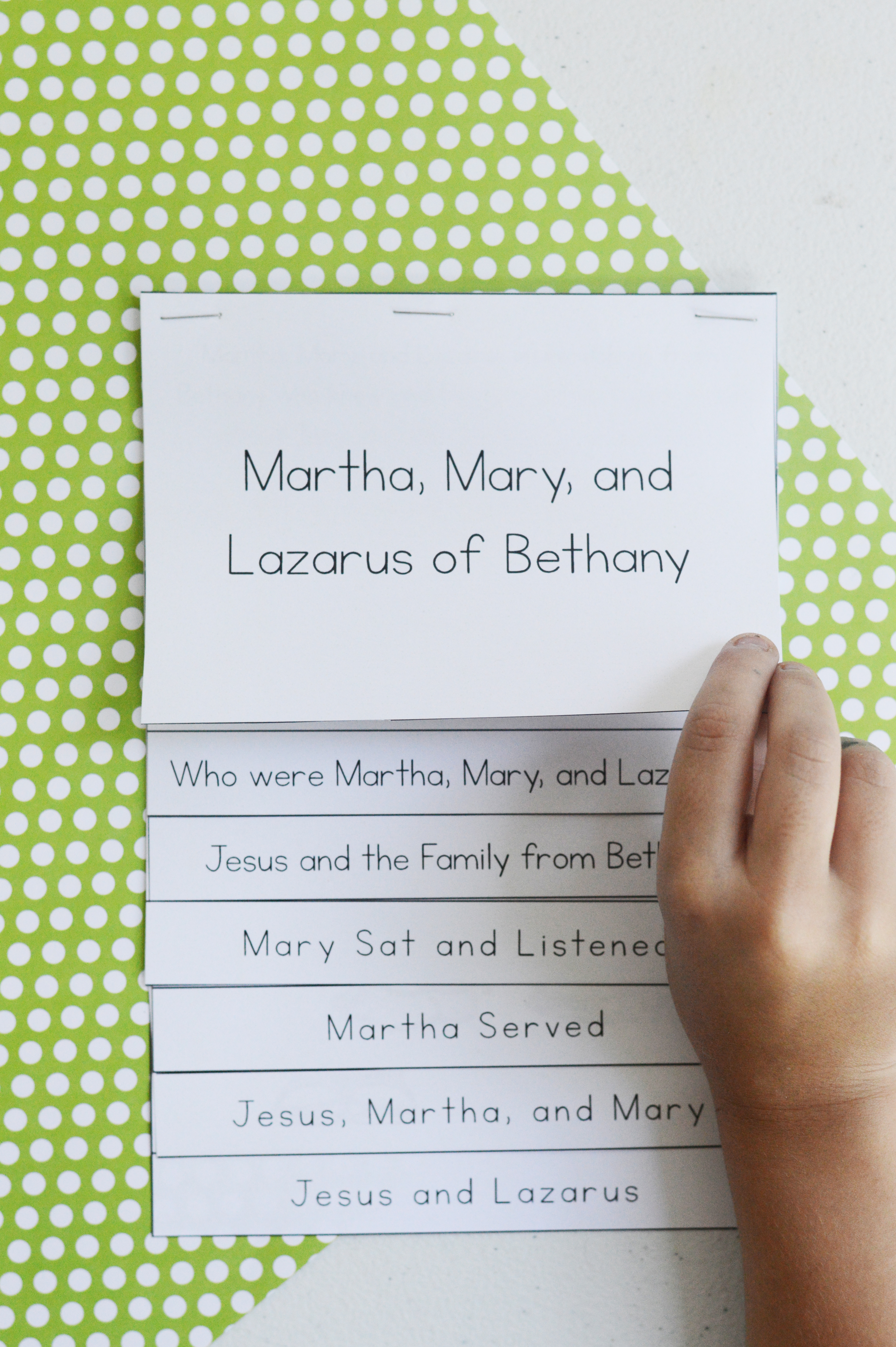Martha, Mary, and Lazarus Flip Book