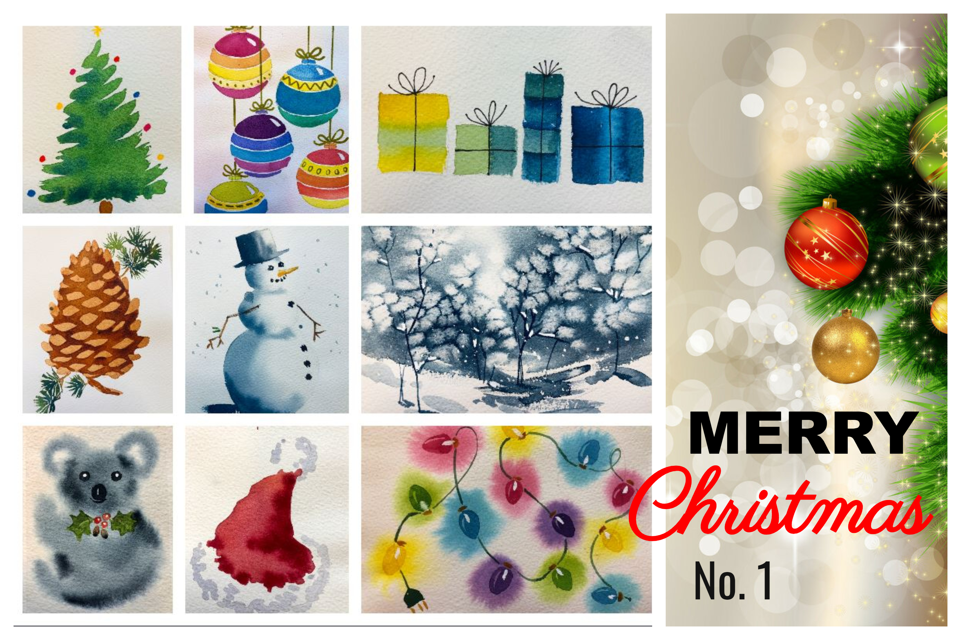 Online Christmas Easy Watercolour Workshop