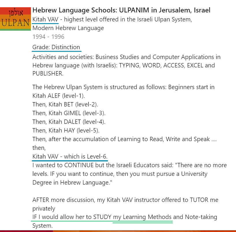 Coach Ruth and her Modern Hebrew Language Education in Israel at ULPANS - Intensive Language Schools