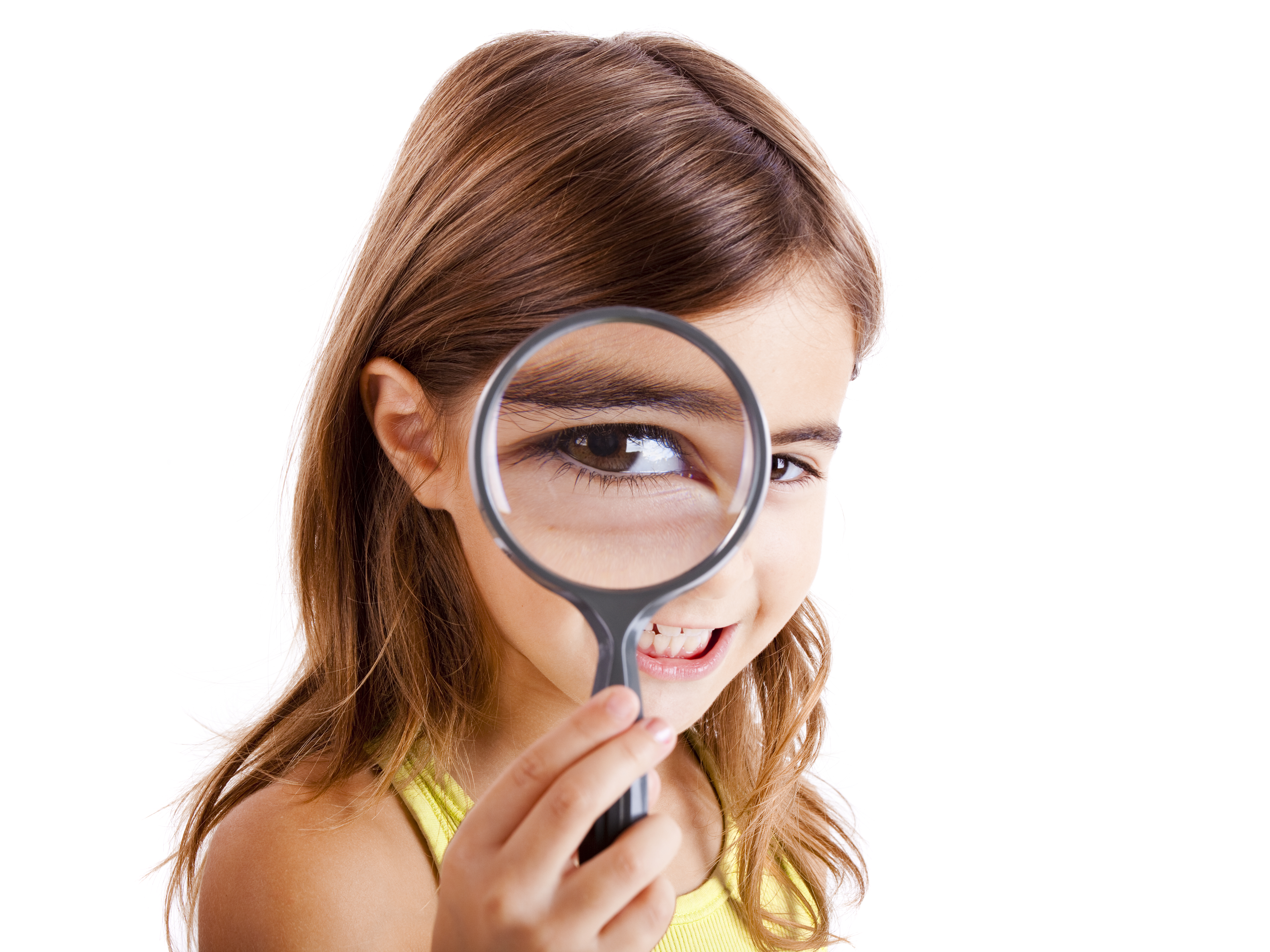 girl with magnifying glass