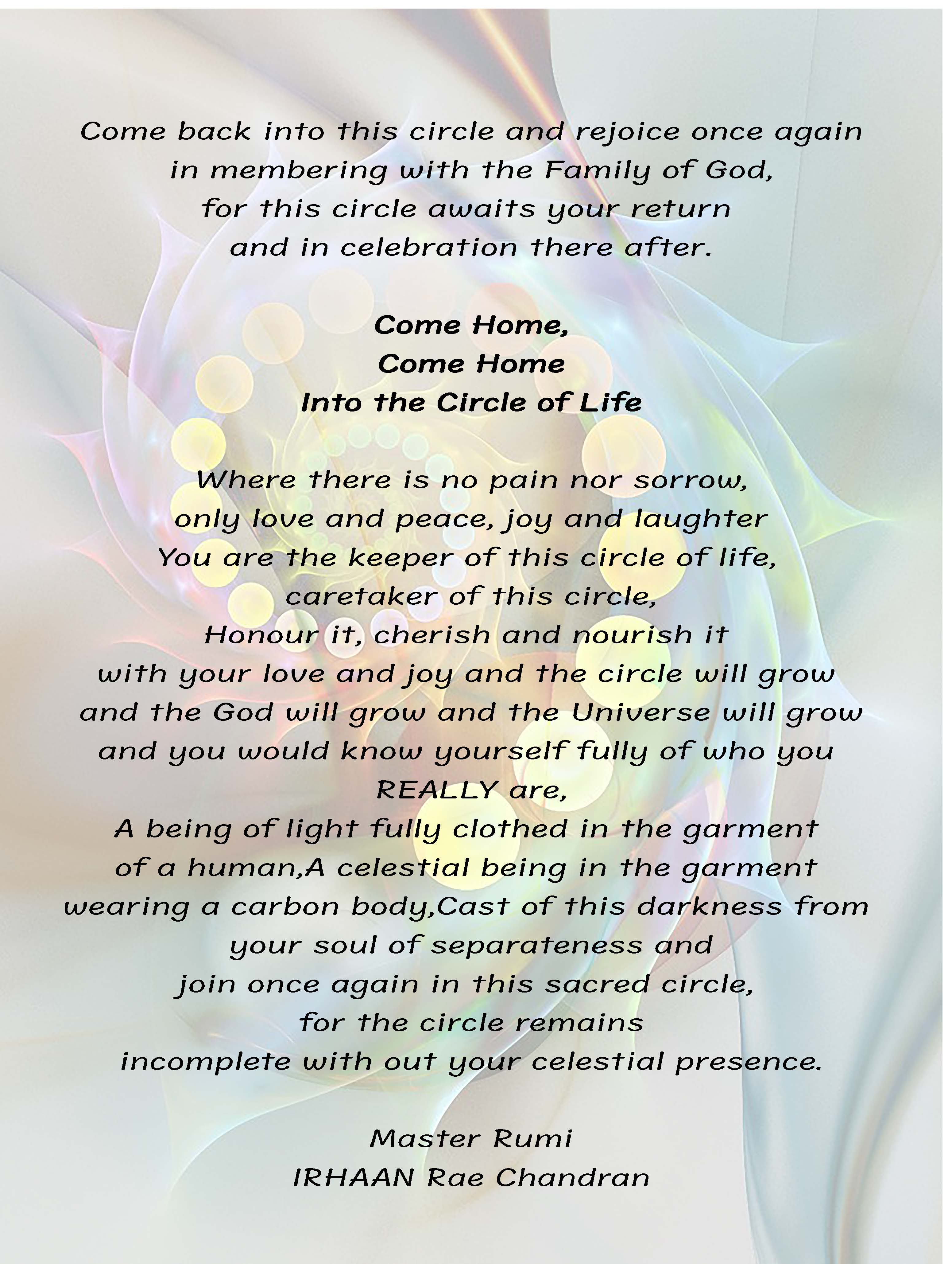 Rae chandran, Alchemy, Rumi