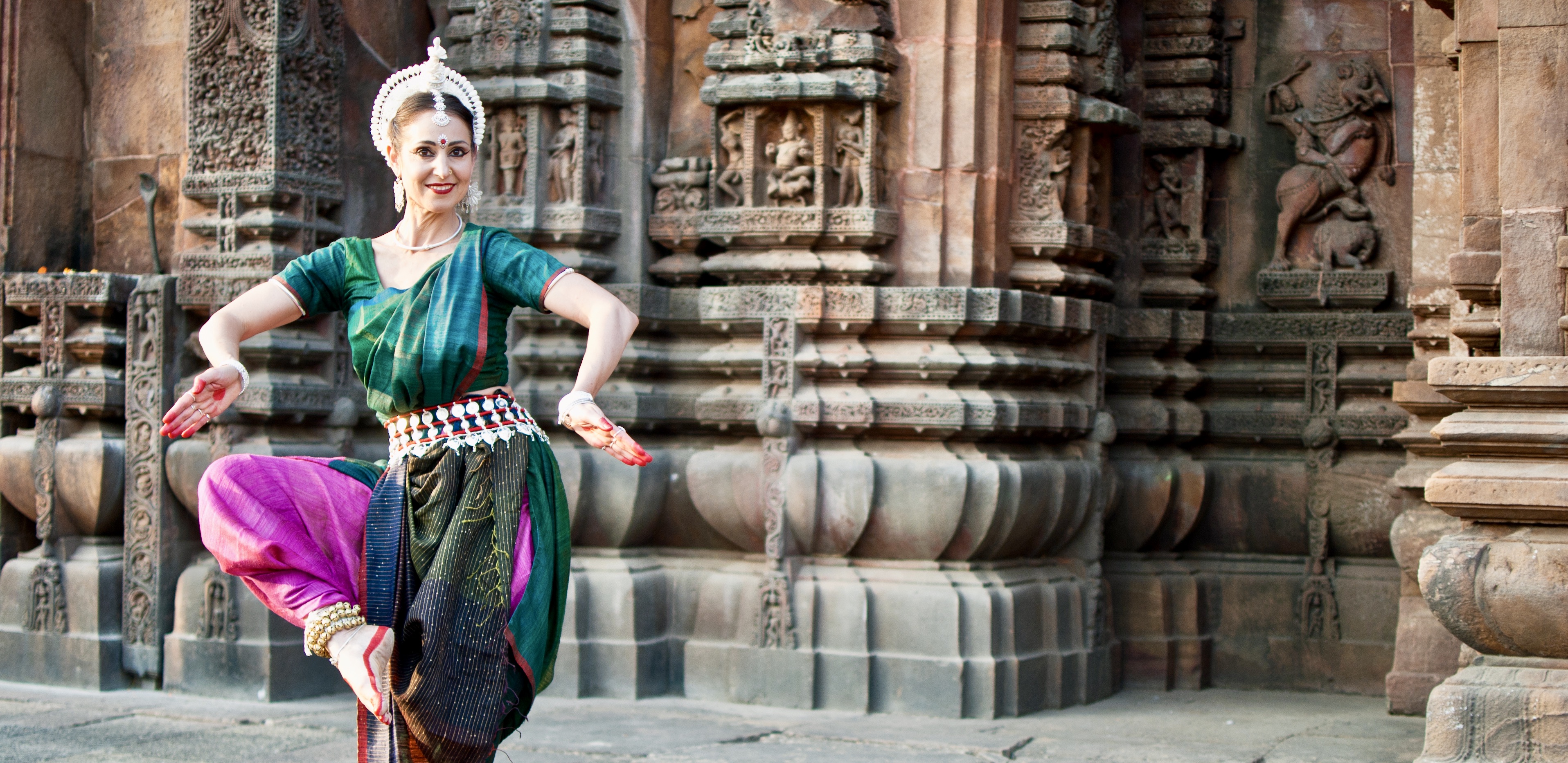 Odissi dancer in temple site Odisha