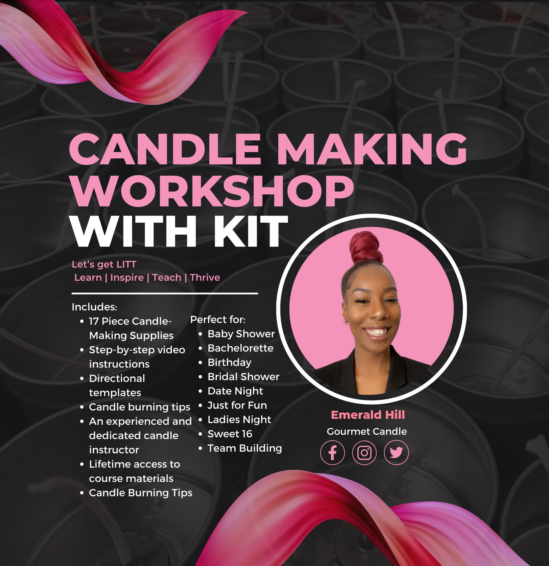 Make Cotton Wick Candles at Home, Online class & kit