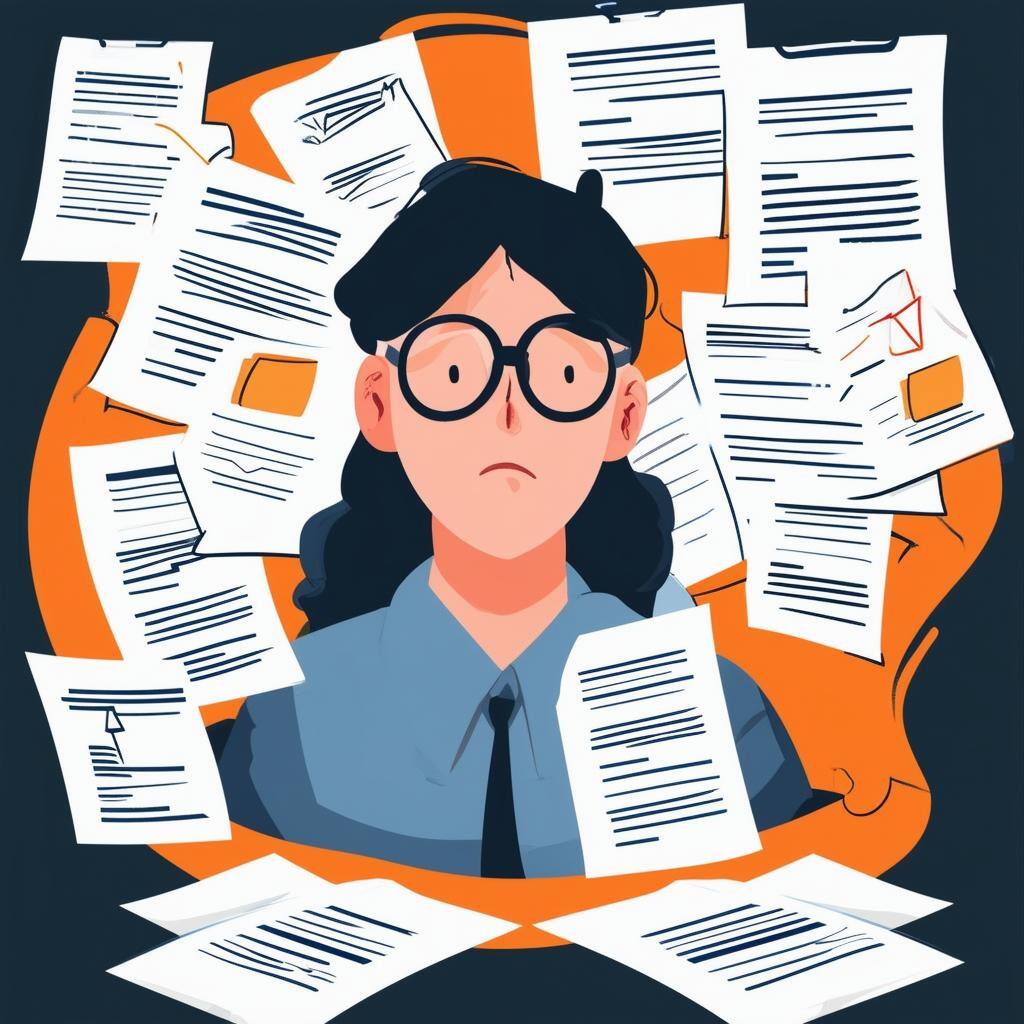 A person surrounded by confusing documents or tutorials with a clear Course Pathway