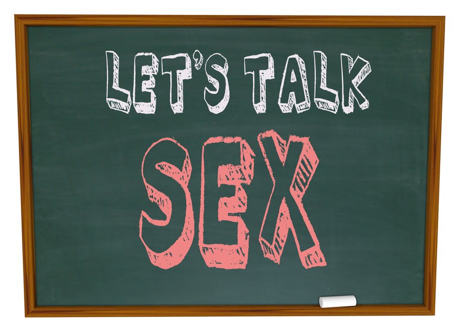 Chalkboard that says, &quot;Let&#39;s Talk Sex&quot;