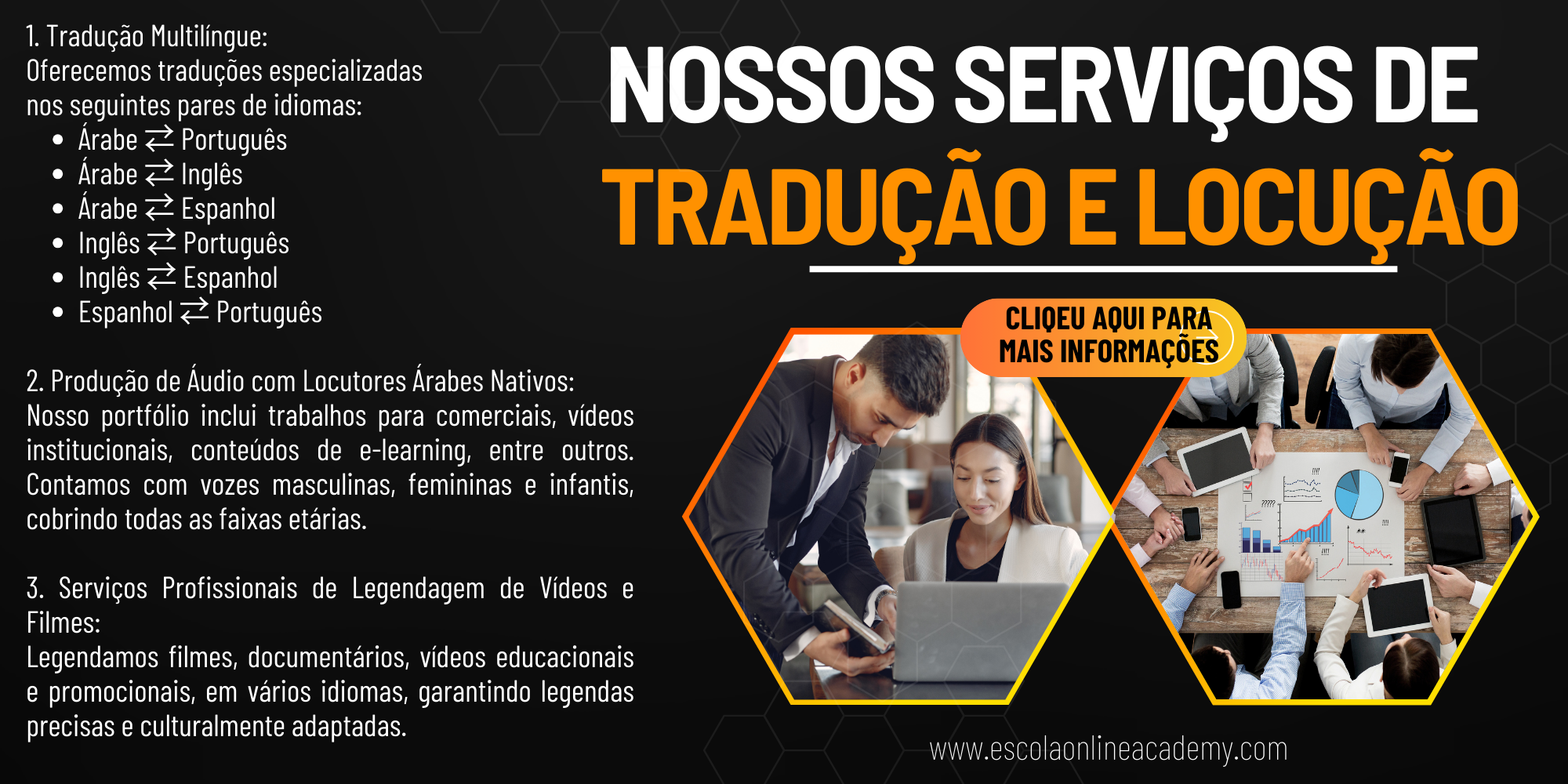 Nossos serviços de tradução e locução 