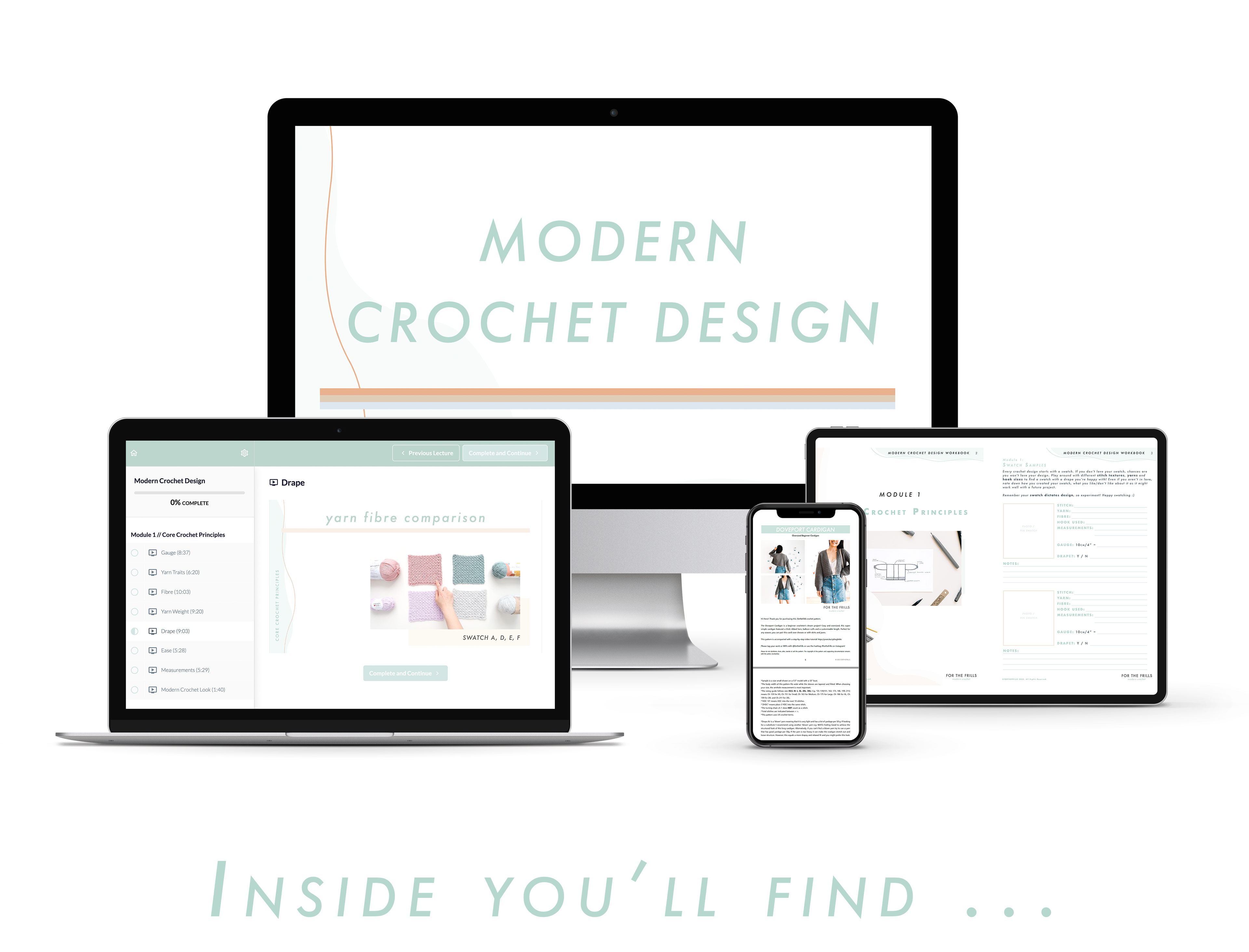 modern crochet design viewable on computer, tablet, laptop and smartphone