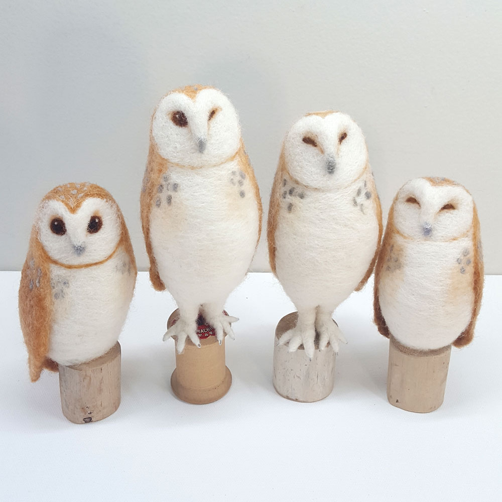 Felted Barn Owls by nan.c designs
