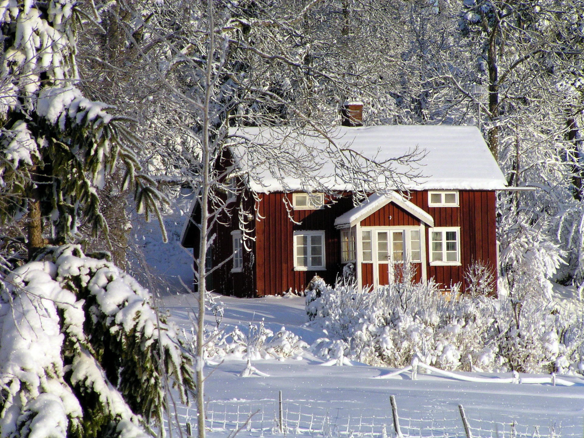 Sweden House in snow