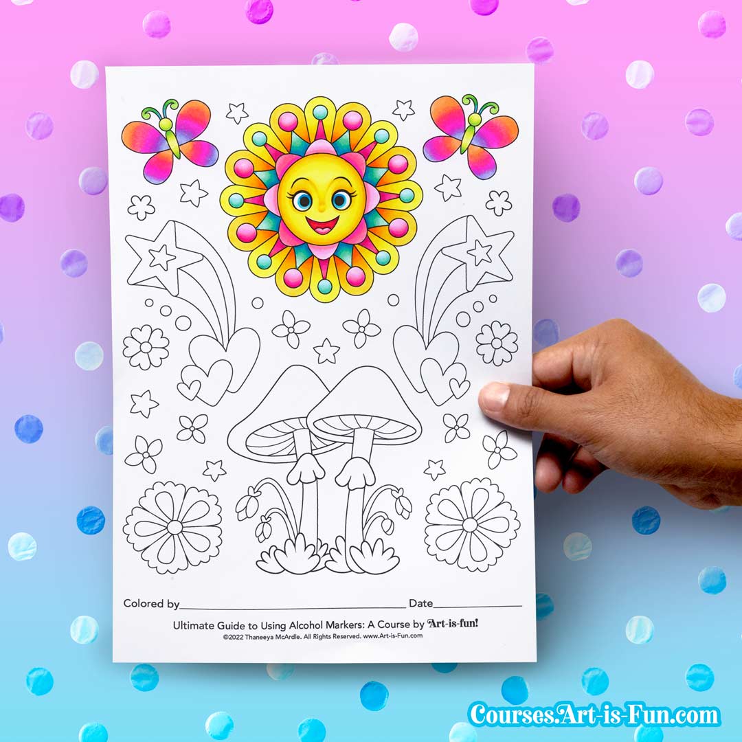 Printable coloring pages from Thaneeya McArdle&#39;s Ultimate Guide to Using Alcohol Markers Course