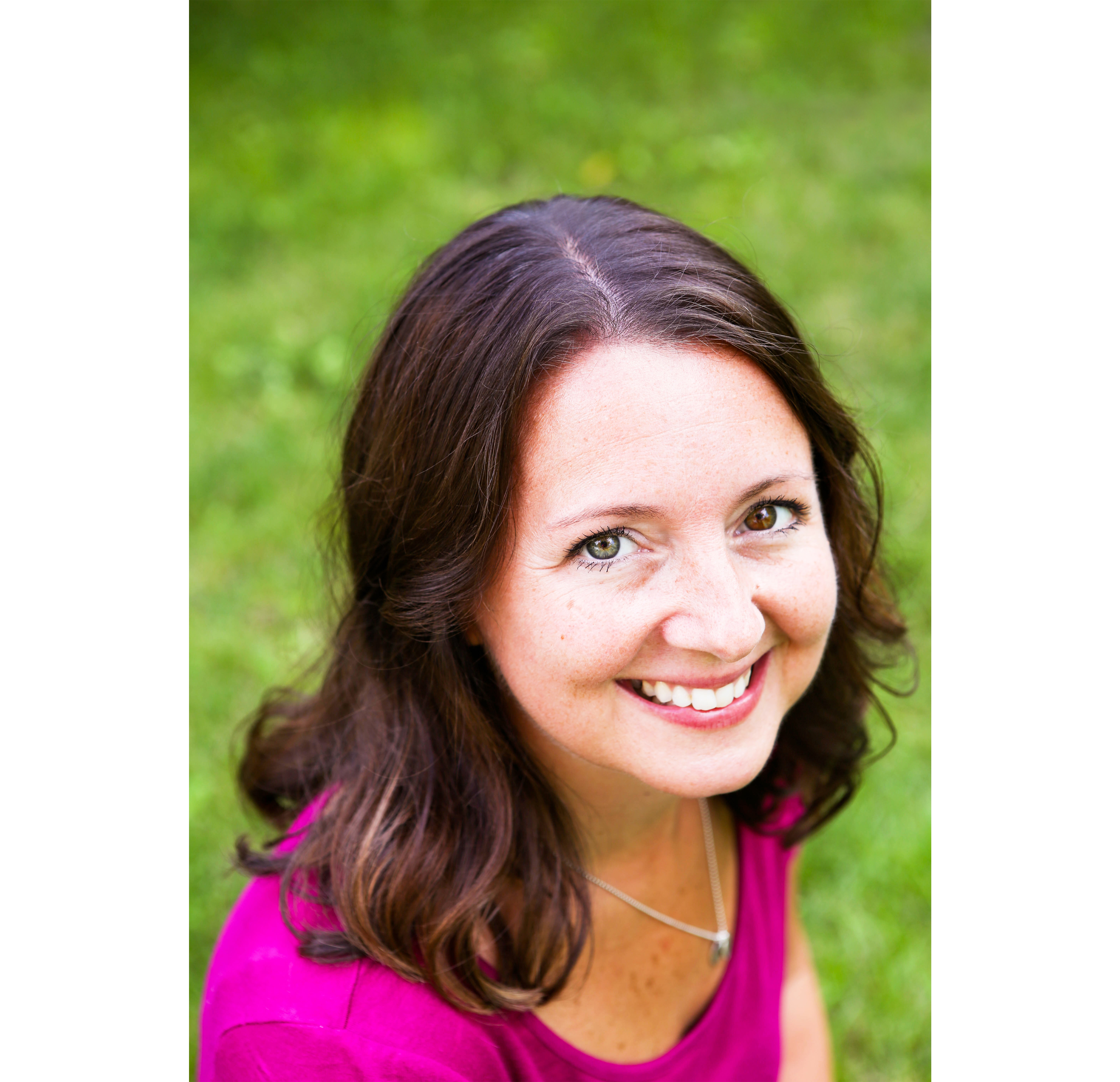 young woman in pink shirt