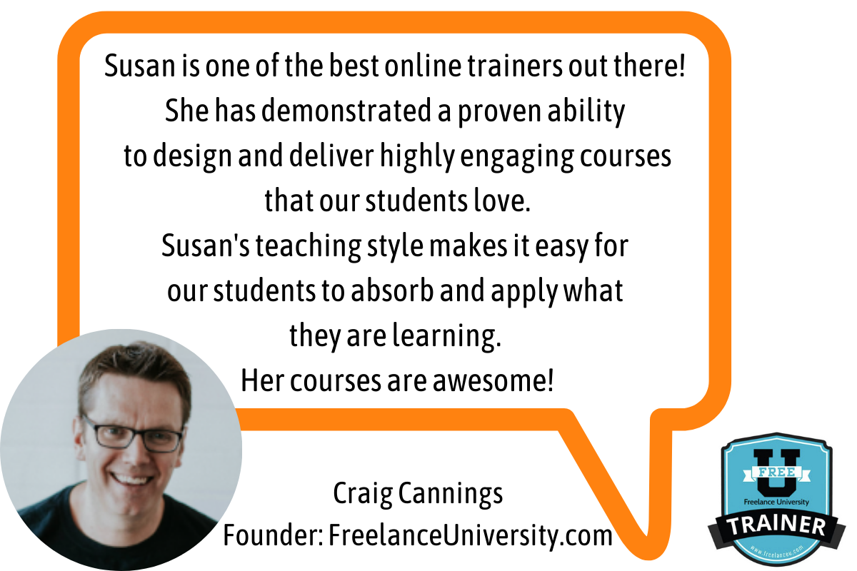Susan Weeks testimonial online course creator online course coach 