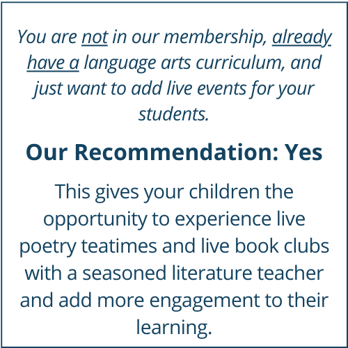 No in membership. Do not need comprehensive language arts. Yes