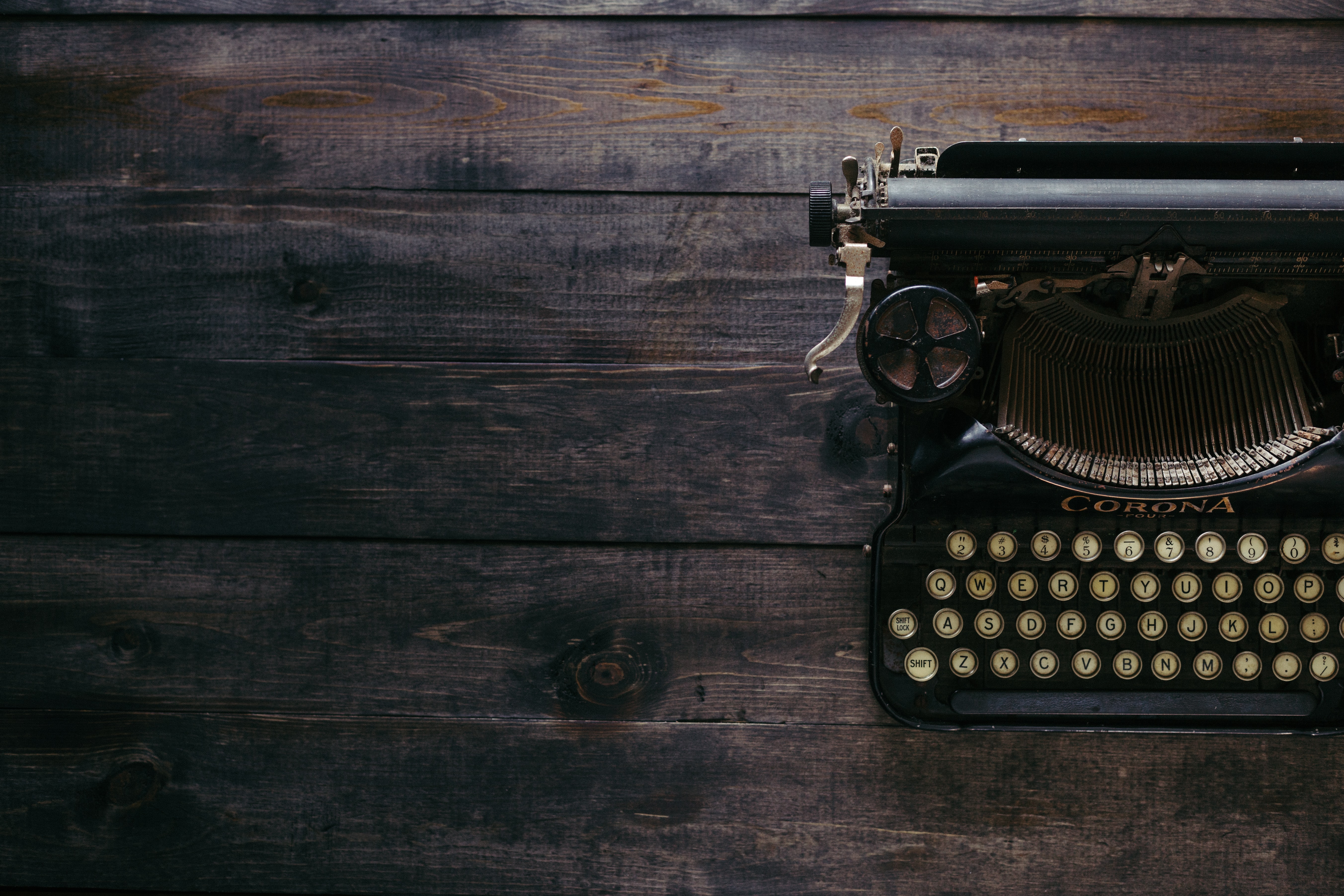 Typewriter on a desk