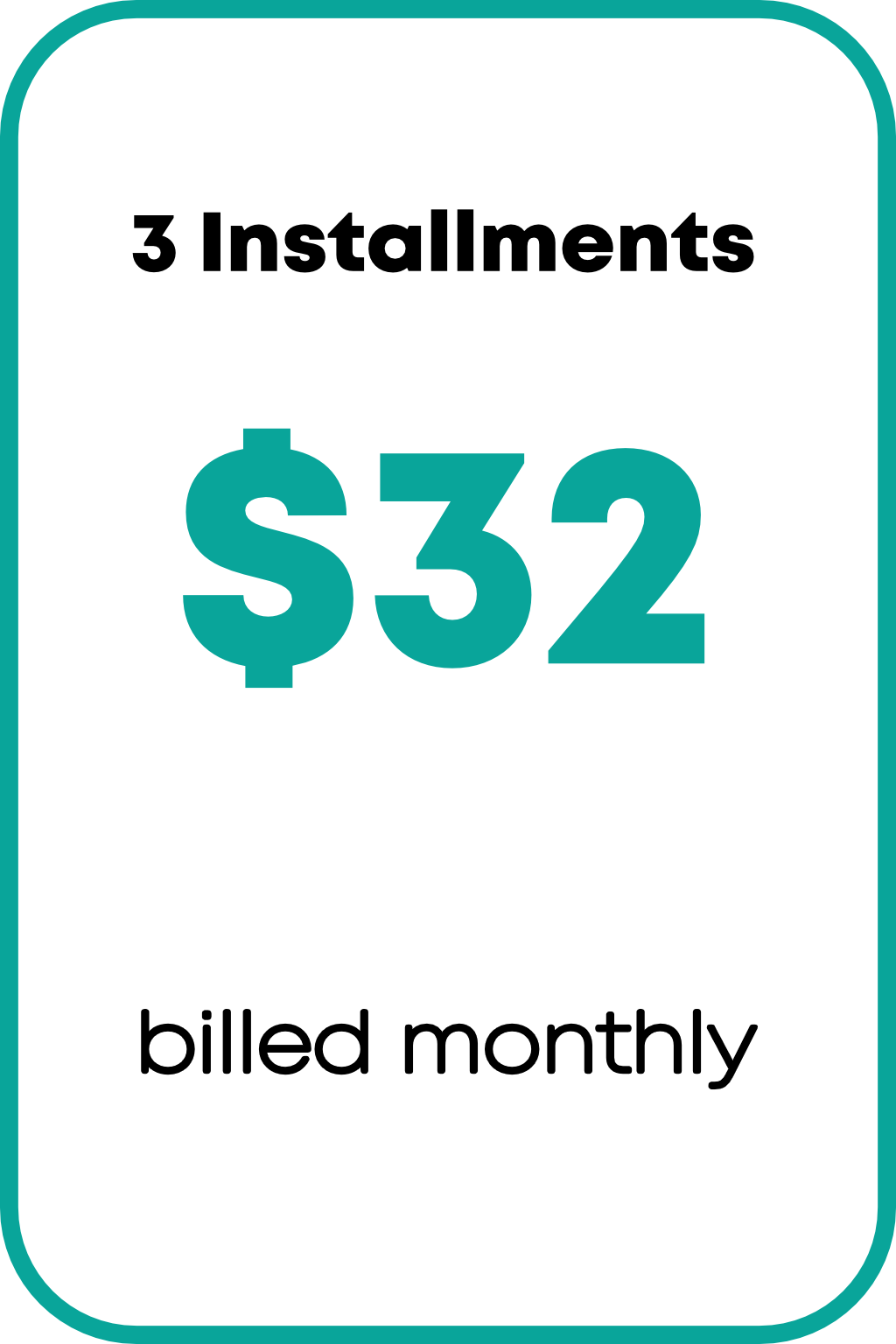 3 payments of $32 each