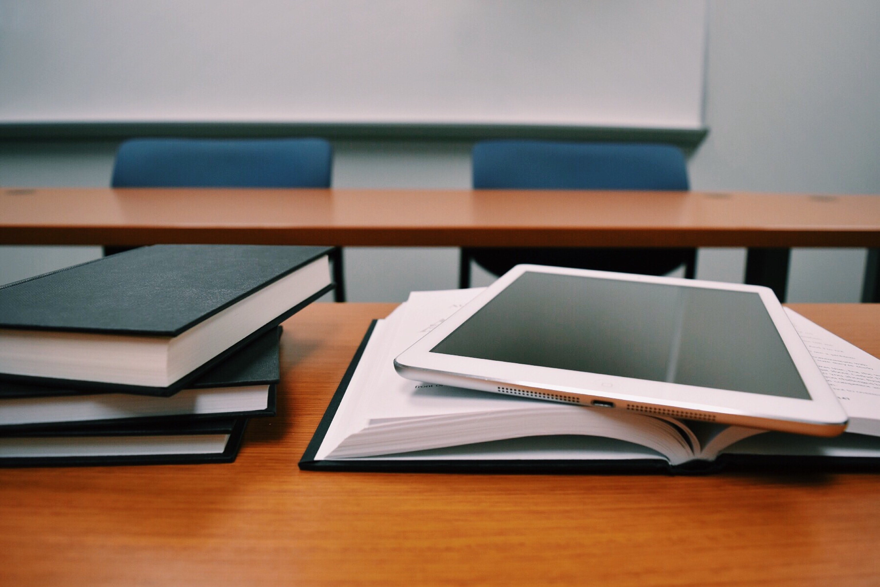 books on a table